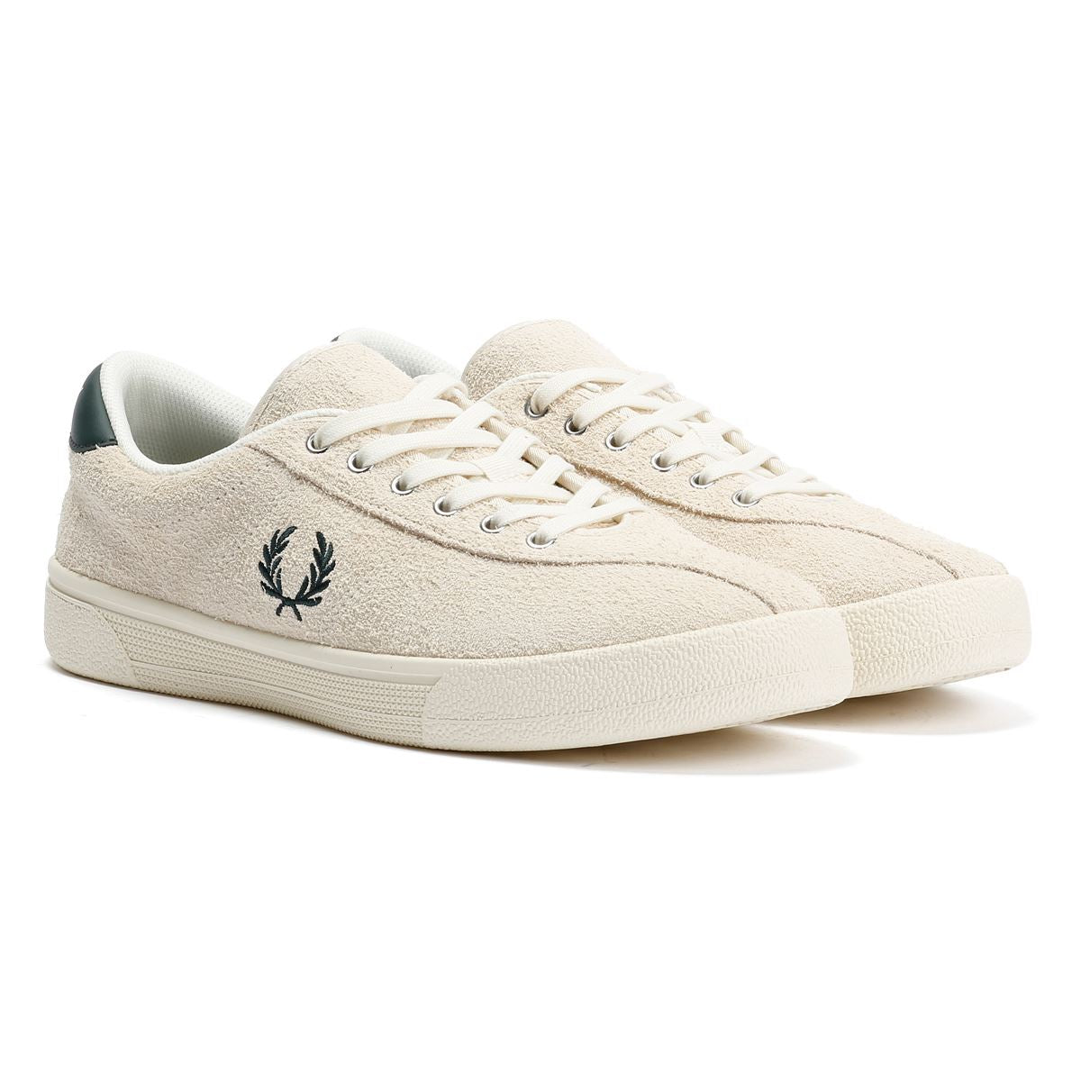 Fred Perry Tennis Shoe Baskets Blanches Pour Hommes Suede