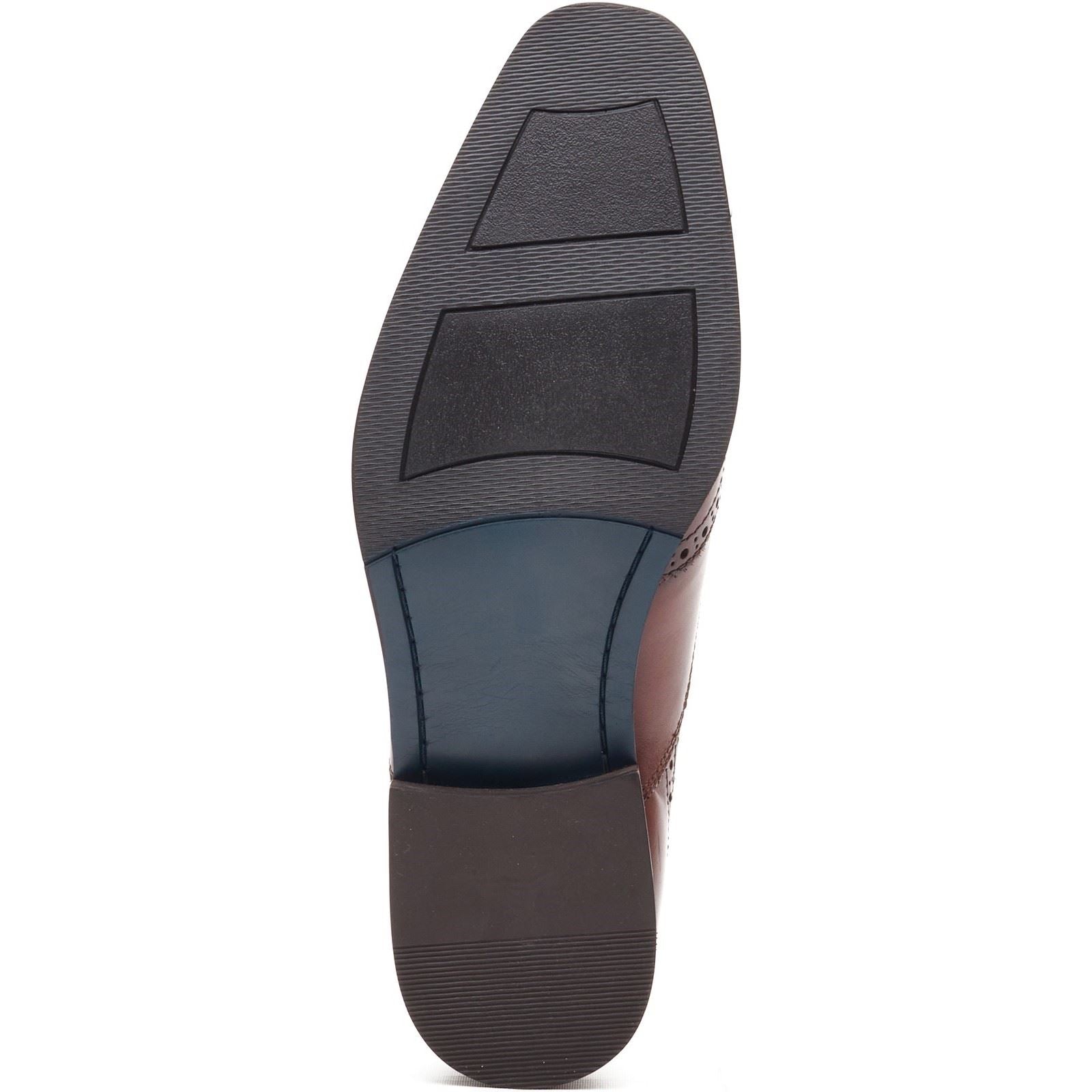 Base London Steeple Brogue Chaussures En Cuir Pour Hommes Brogues Brûlées Tan