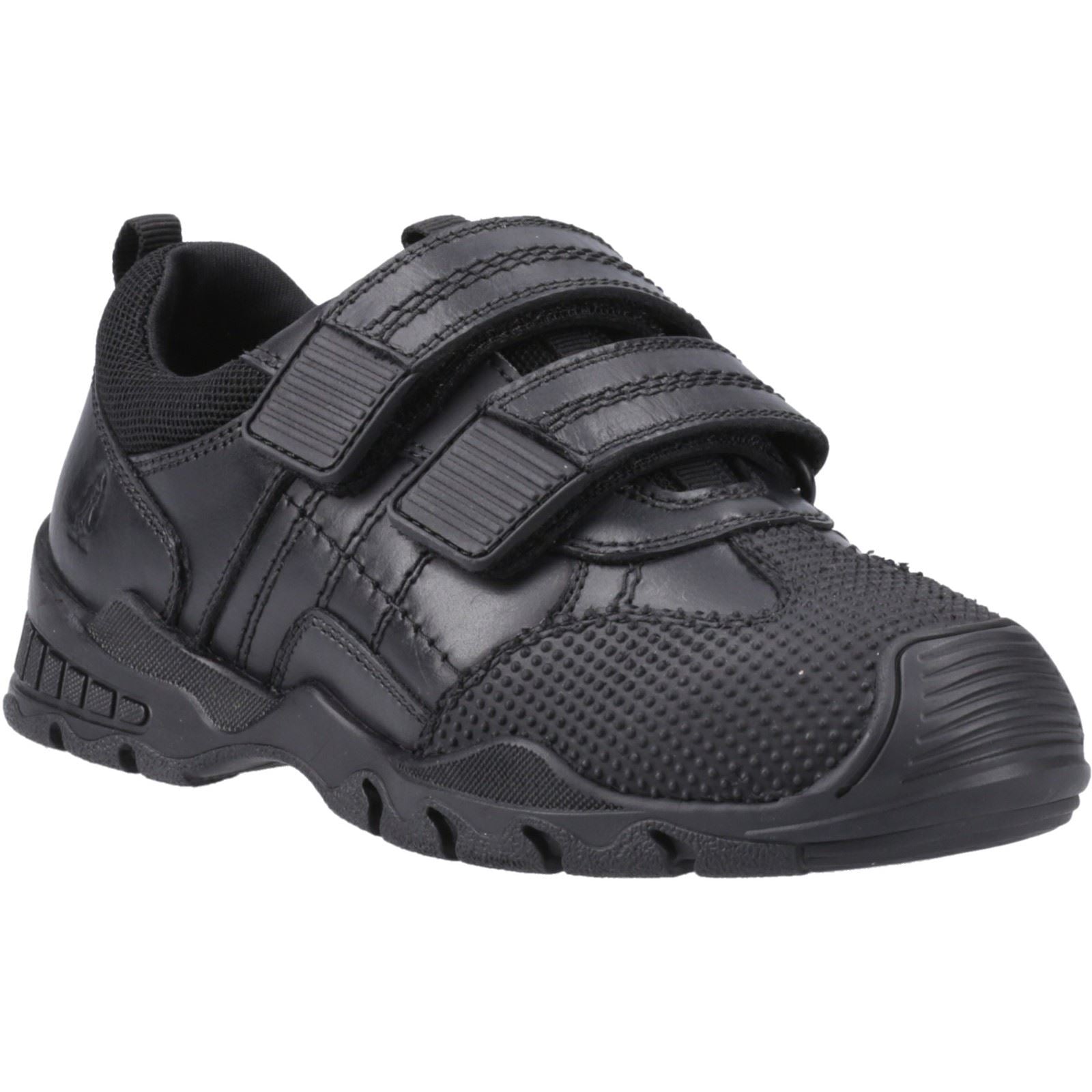 Hush Puppies Tristen Chaussures Noires Pour Garçons En Cuir