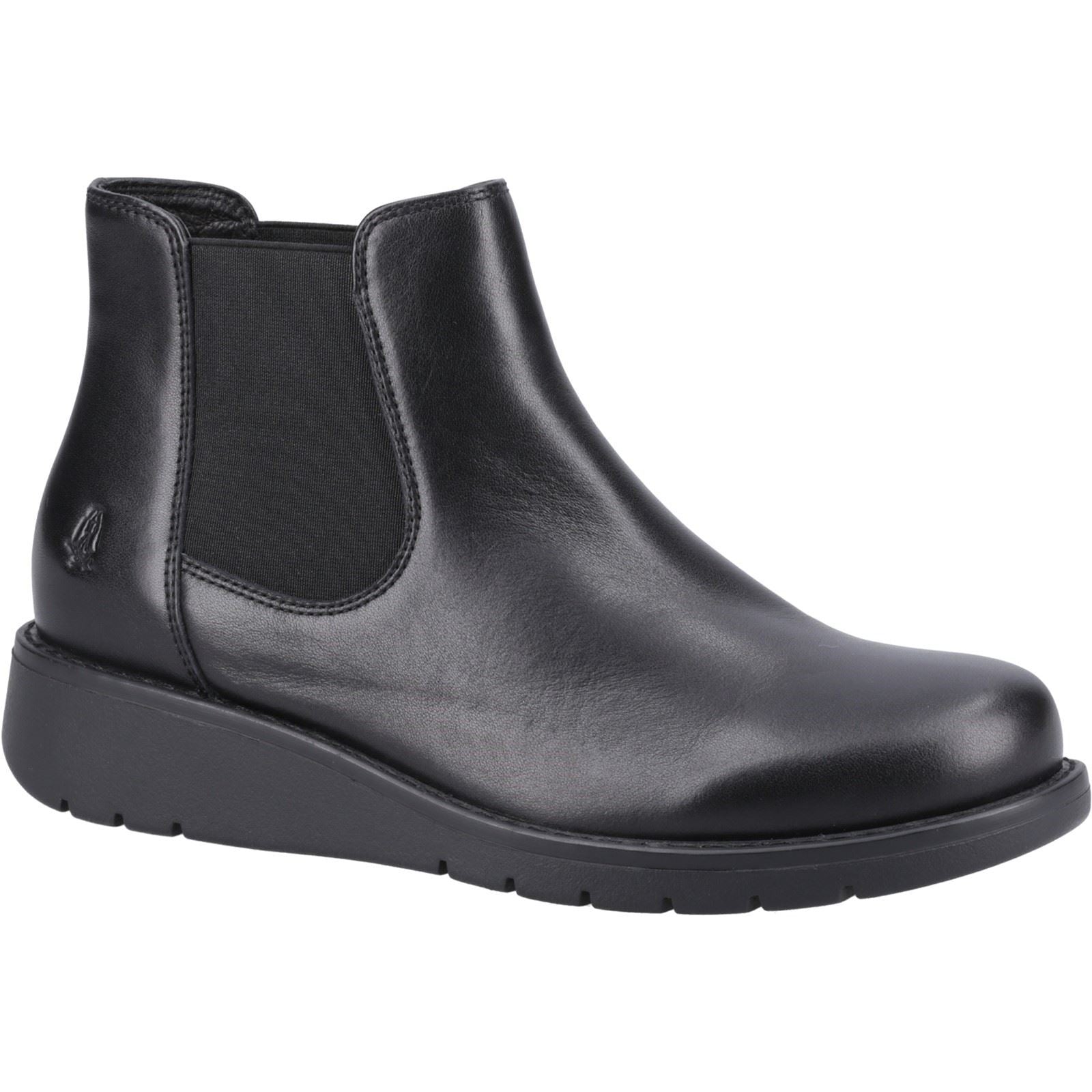 Hush Puppies Leonie Bottes En Cuir Noires Pour Femmes
