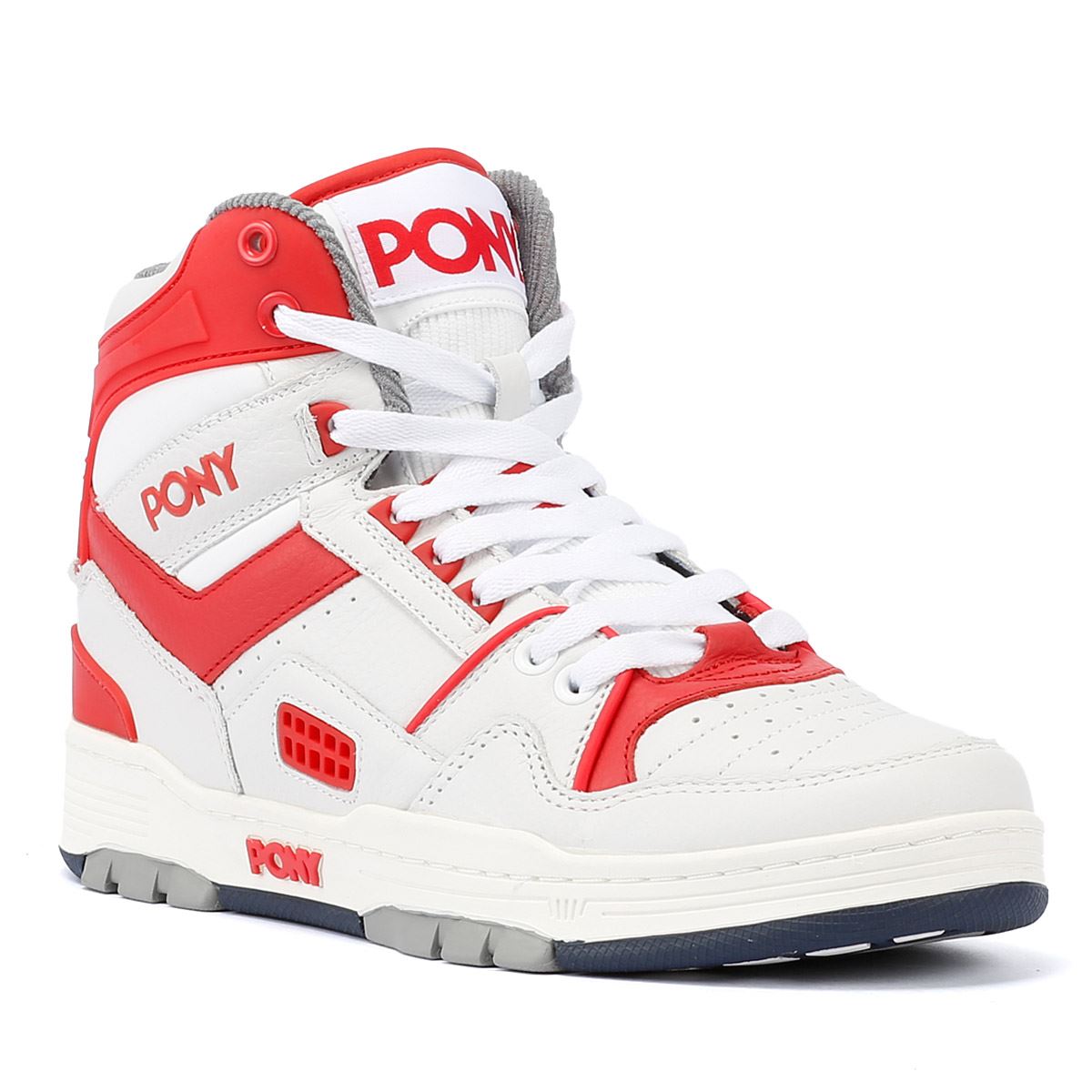 Pony M_100 Des Baskets Blanches/Rouges En Cuir