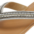 Tower London Metallic Bead Thong Sandales Argentées Pour Femmes