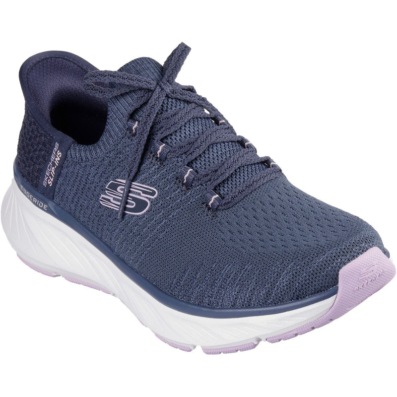 Skechers Edgeride Impression Sneakers En Toile Pour Femmes Bleu Marine/Lavande