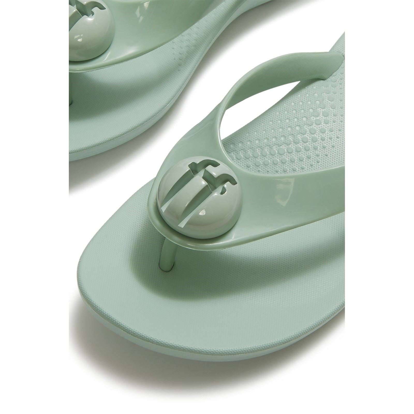 Fitflop iQushion Glossy-Button Tongs Whisper Menthe En Polyuréthane Pour Femmes