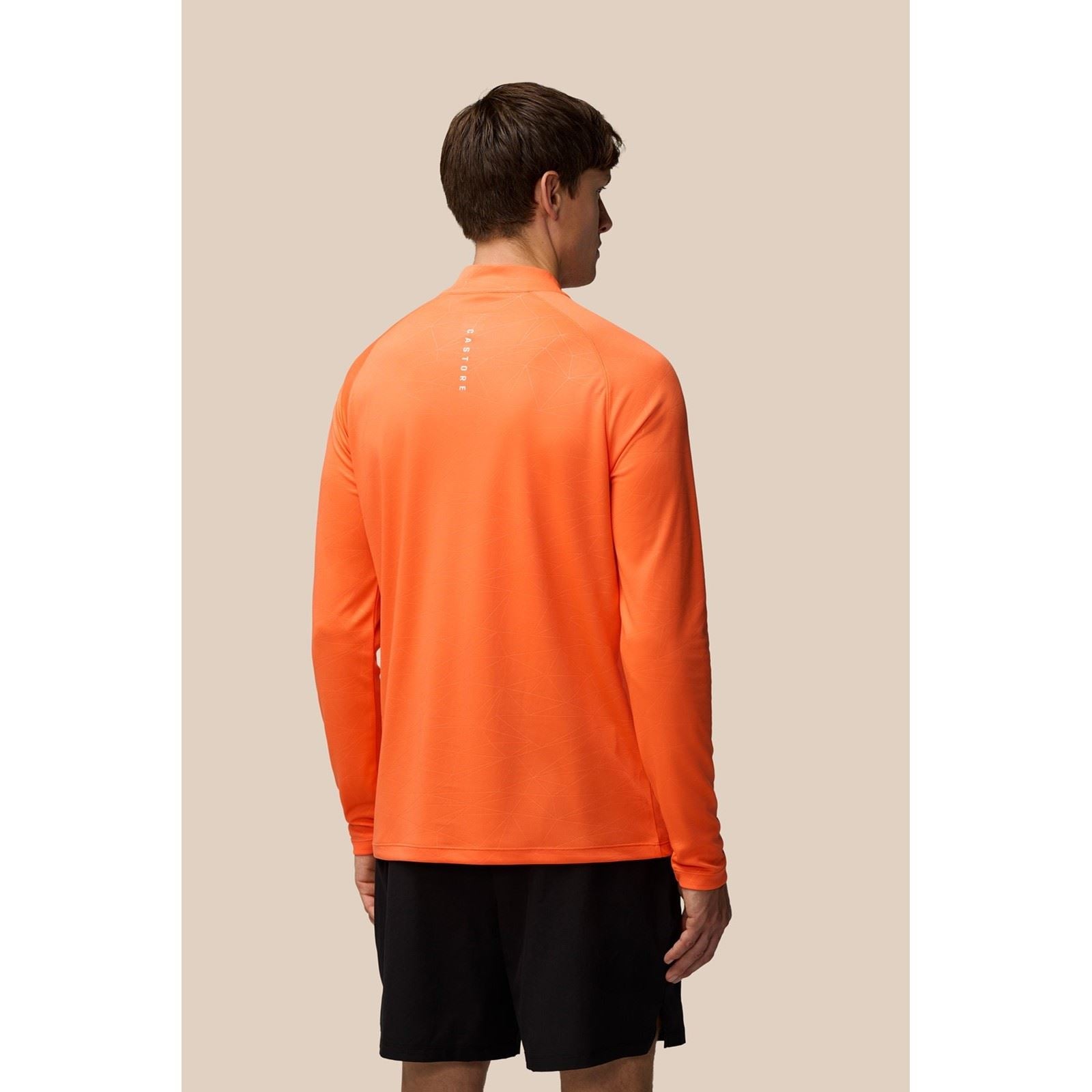 Castore Adapt Training 1/4 Zip Top T-Shirts De Sport Pour Hommes En Polyester Orange