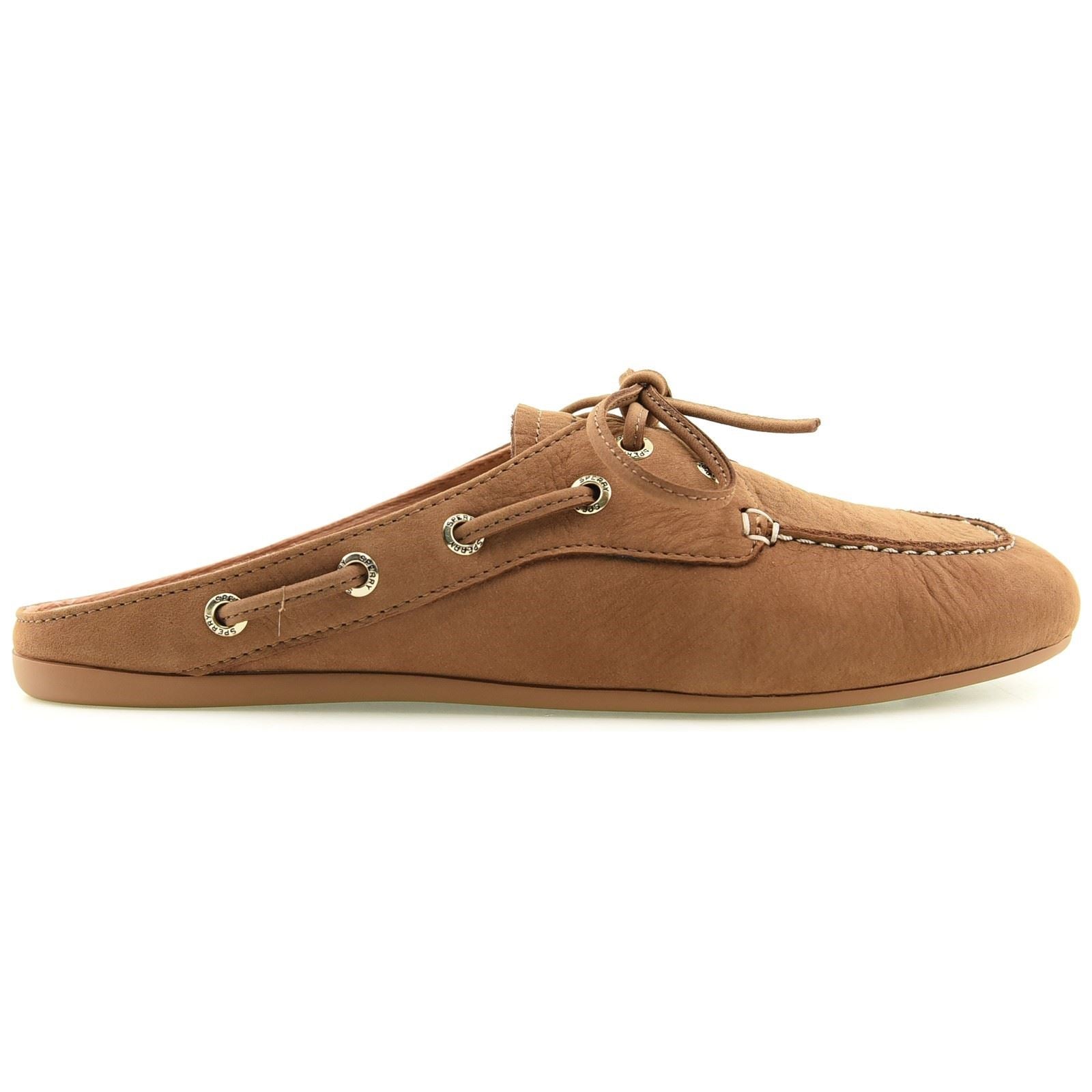 Sperry Slimboat Mules En Cuir Pour Femmes Tan