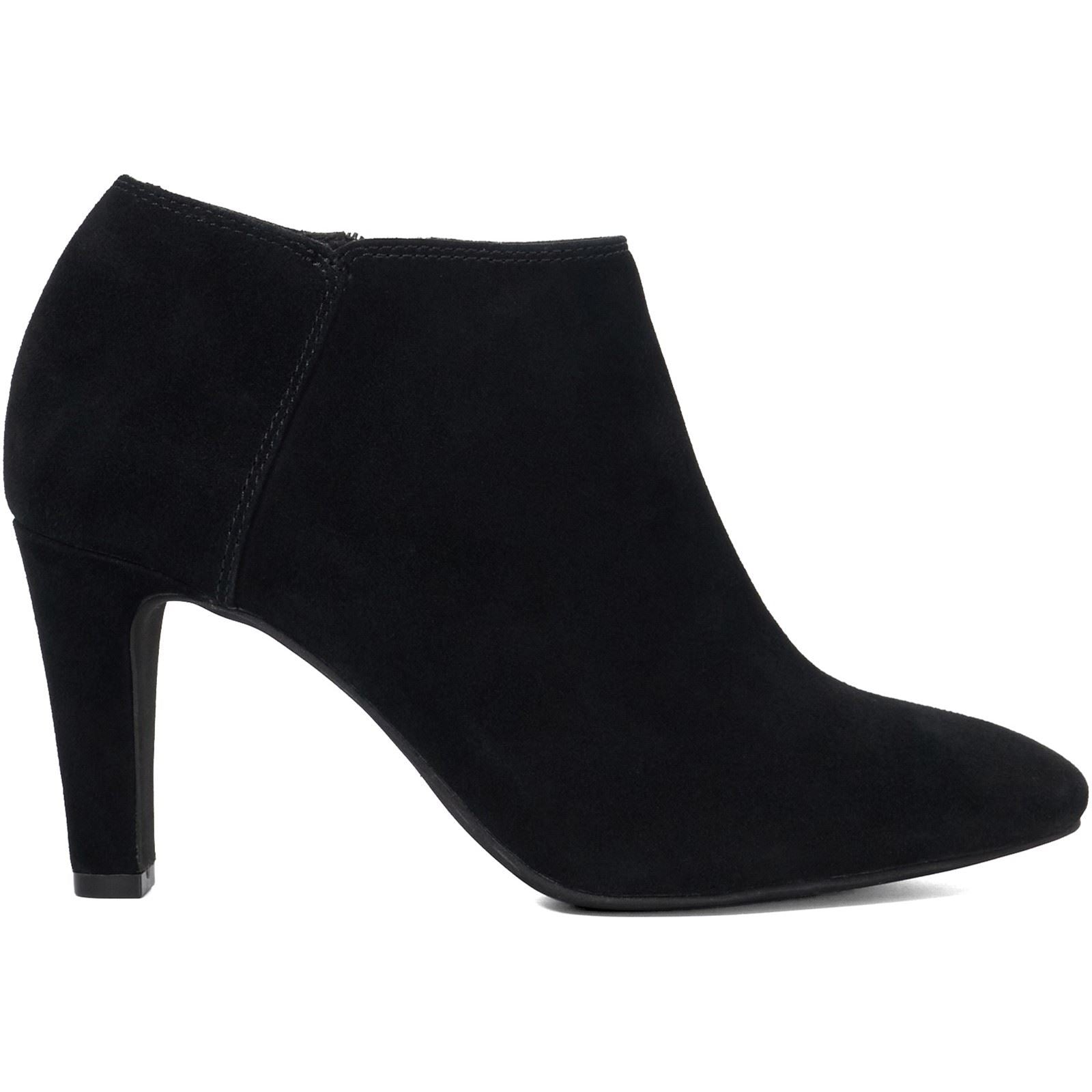 Dune Omarah Wide Fit Bottines À Talons Noires Pour Femmes Suède