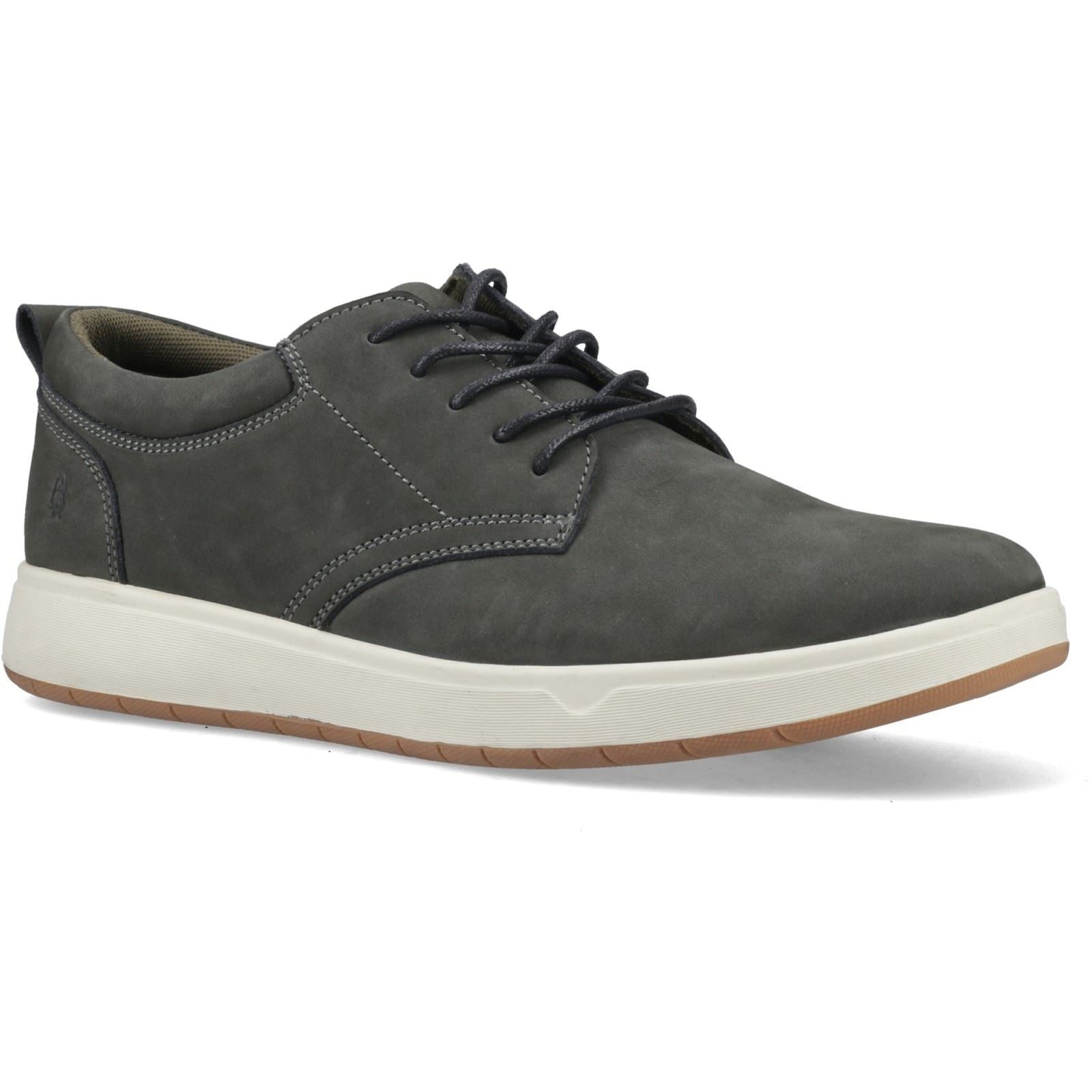 Hush Puppies Bowen Chaussures En Cuir Pour Homme En Kaki Foncé À Lacets