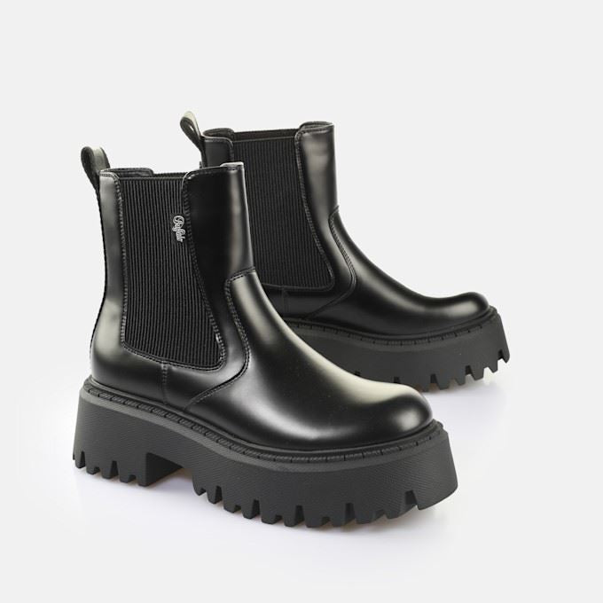 Buffalo Aspen Chelsea Bottes Noires Pour Femmes