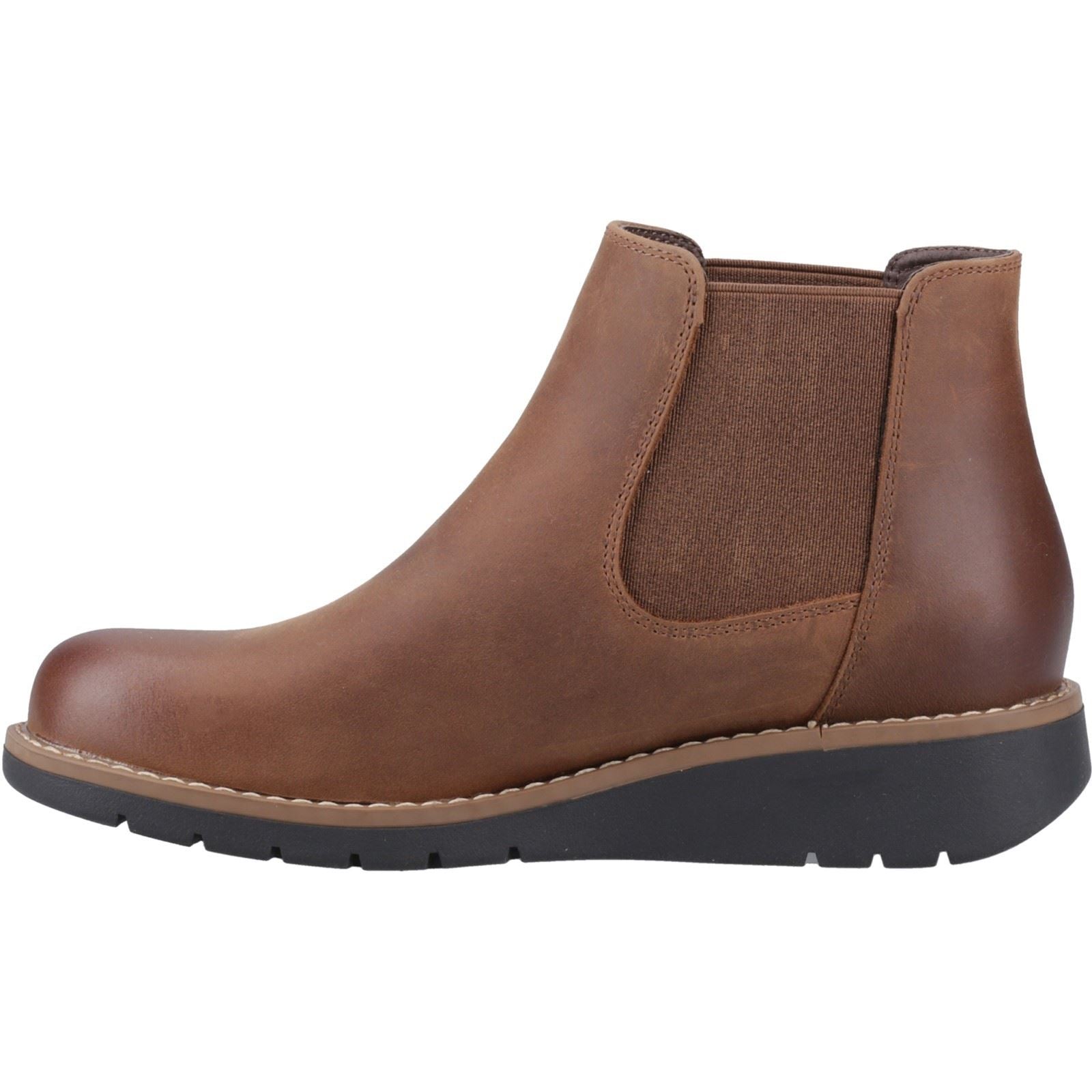 Hush Puppies Leonie Bottes Chelsea Plates Pour Femmes En Cuir Marron