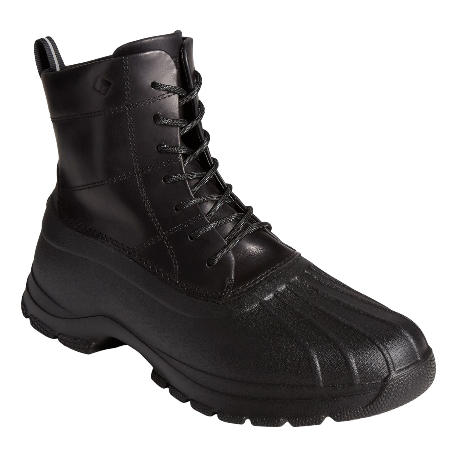 Sperry Duck Float Bottes En Caoutchouc Noires En Cuir