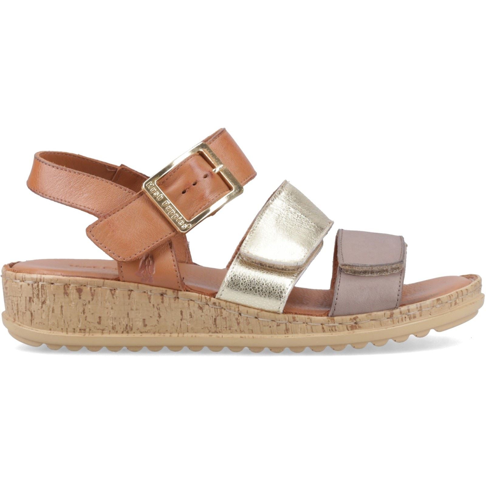 Hush Puppies Eliana Sandales Dorées En Cuir Pour Femmes