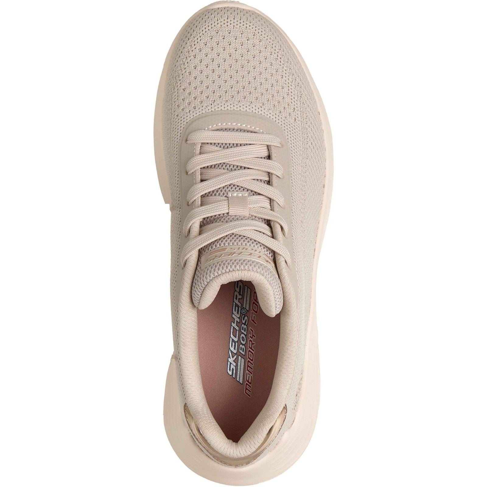 Skechers Bobs Squad Waves Current Look Baskets Blanches Cassées Pour Femmes En Textile