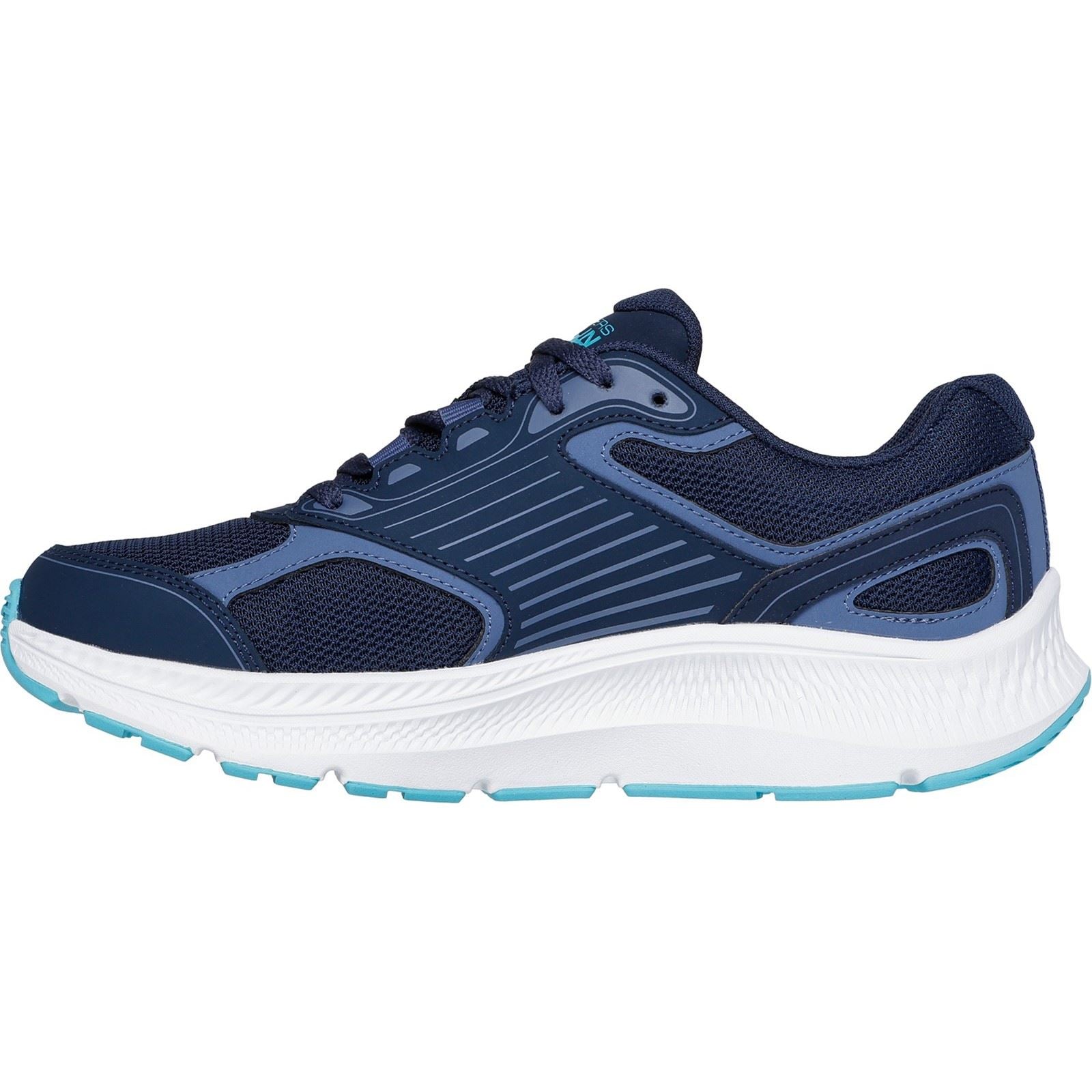 Skechers Performance GO RUN Consistent 2.0 Advantage Baskets En Cuir Pour Femme Bleu Marine/Bleu.