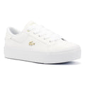Lacoste Ziane Platform Baskets Blanches En Cuir Pour Femmes