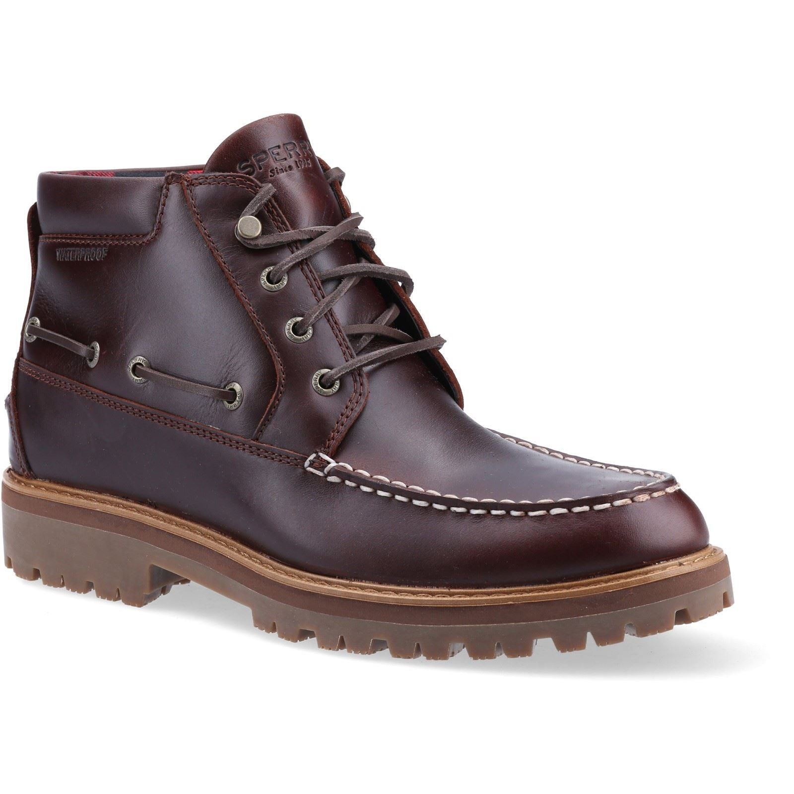 Sperry Authentic Original Lug Chukka Bottes Pour Homme En Cuir Amaretto