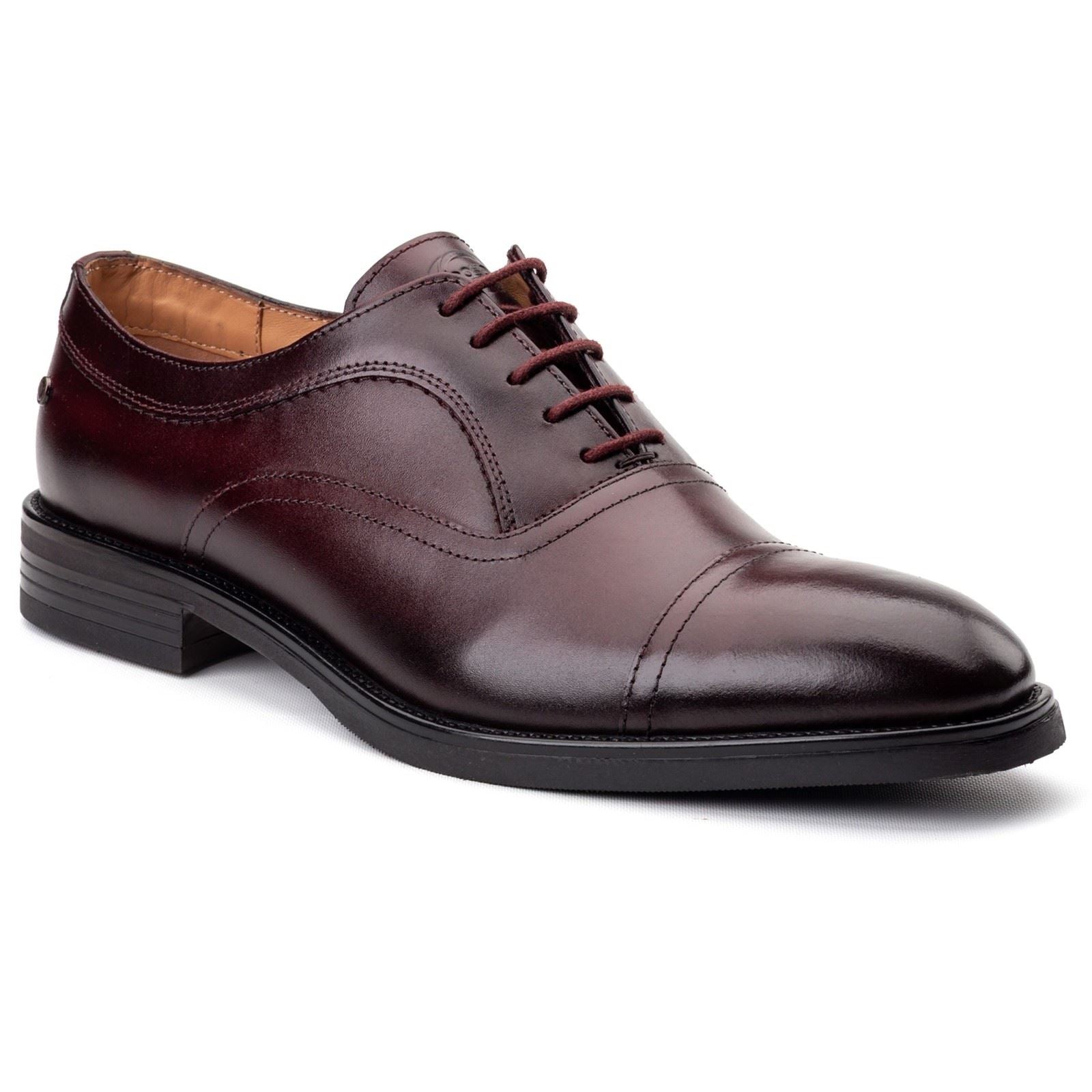 Base London Lapel Chaussures Oxford Pour Homme En Cuir Bordeaux