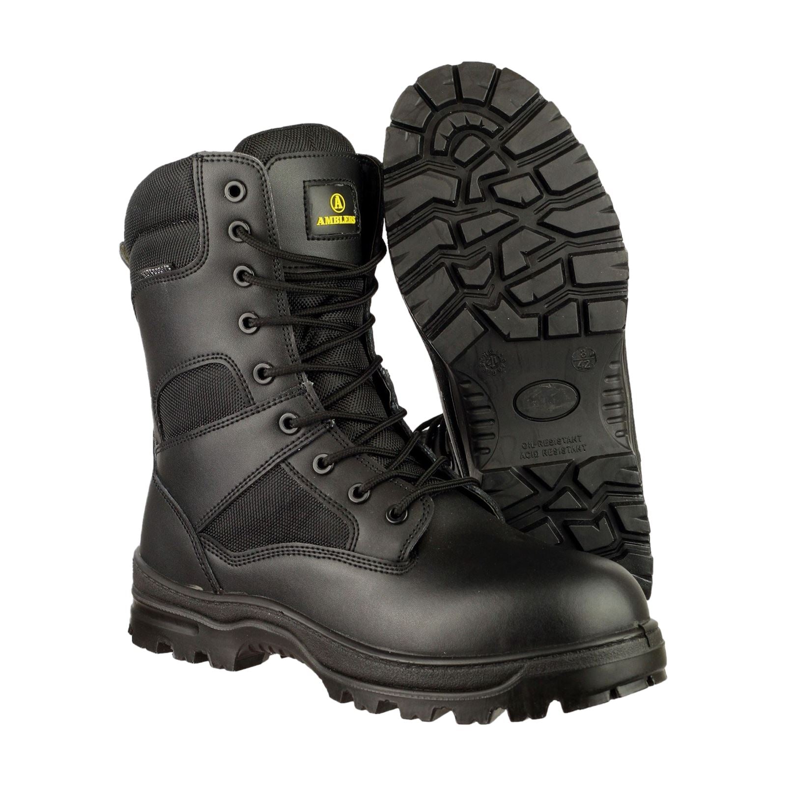 Amblers Safety  Bottes De Sécurité En Cuir Noir De Combat