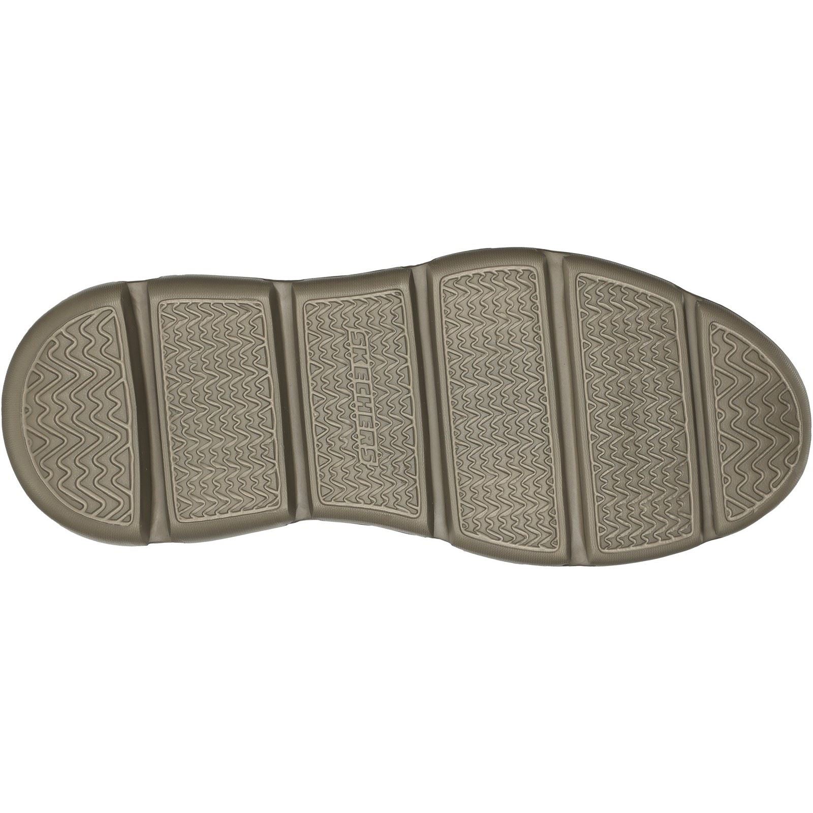 Skechers Garza Gervin Chaussures À Lacets Pour Homme En Cuir Marron Foncé