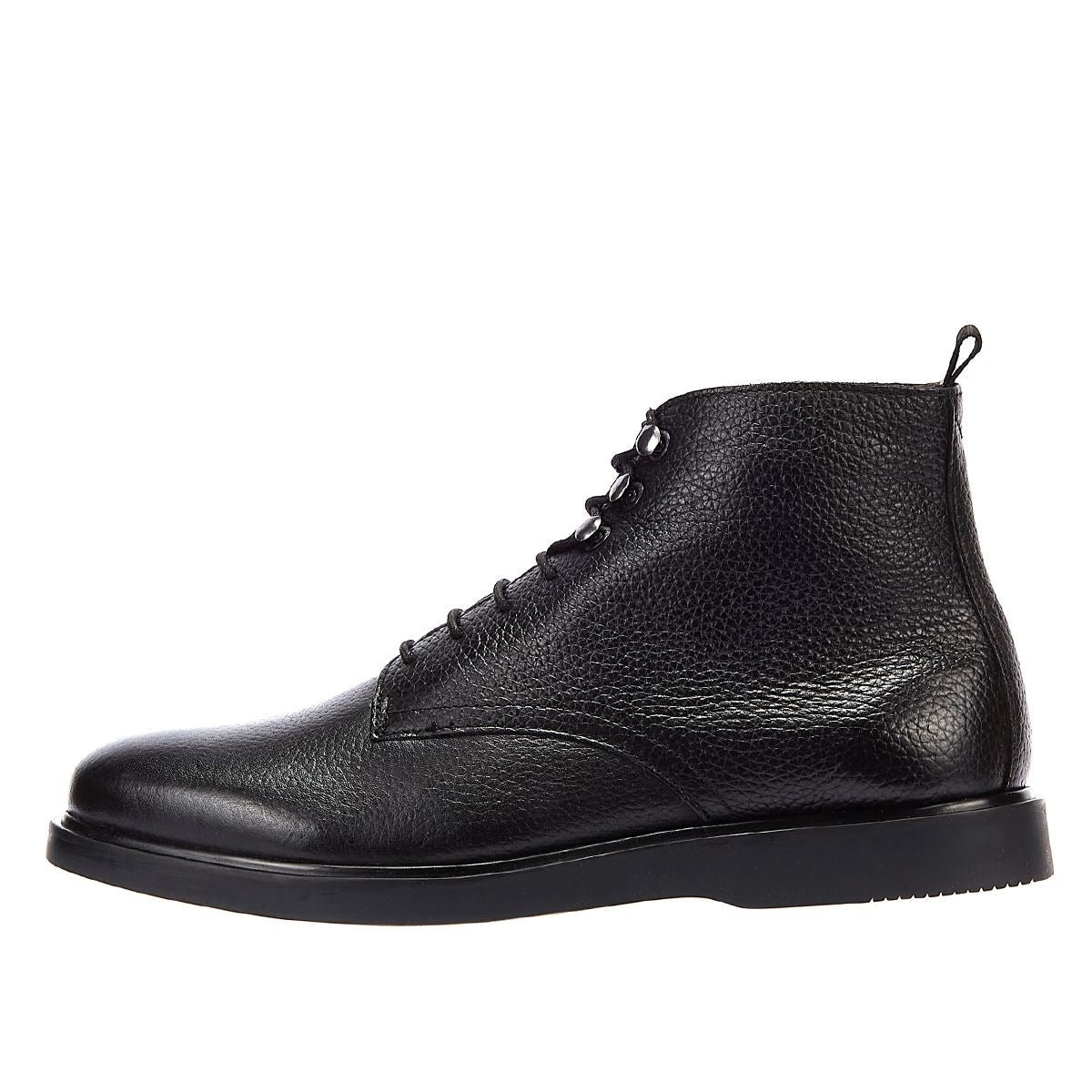 Hudson Bottes Noires Pour Hommes En Dentelle De Bataille En Cuir