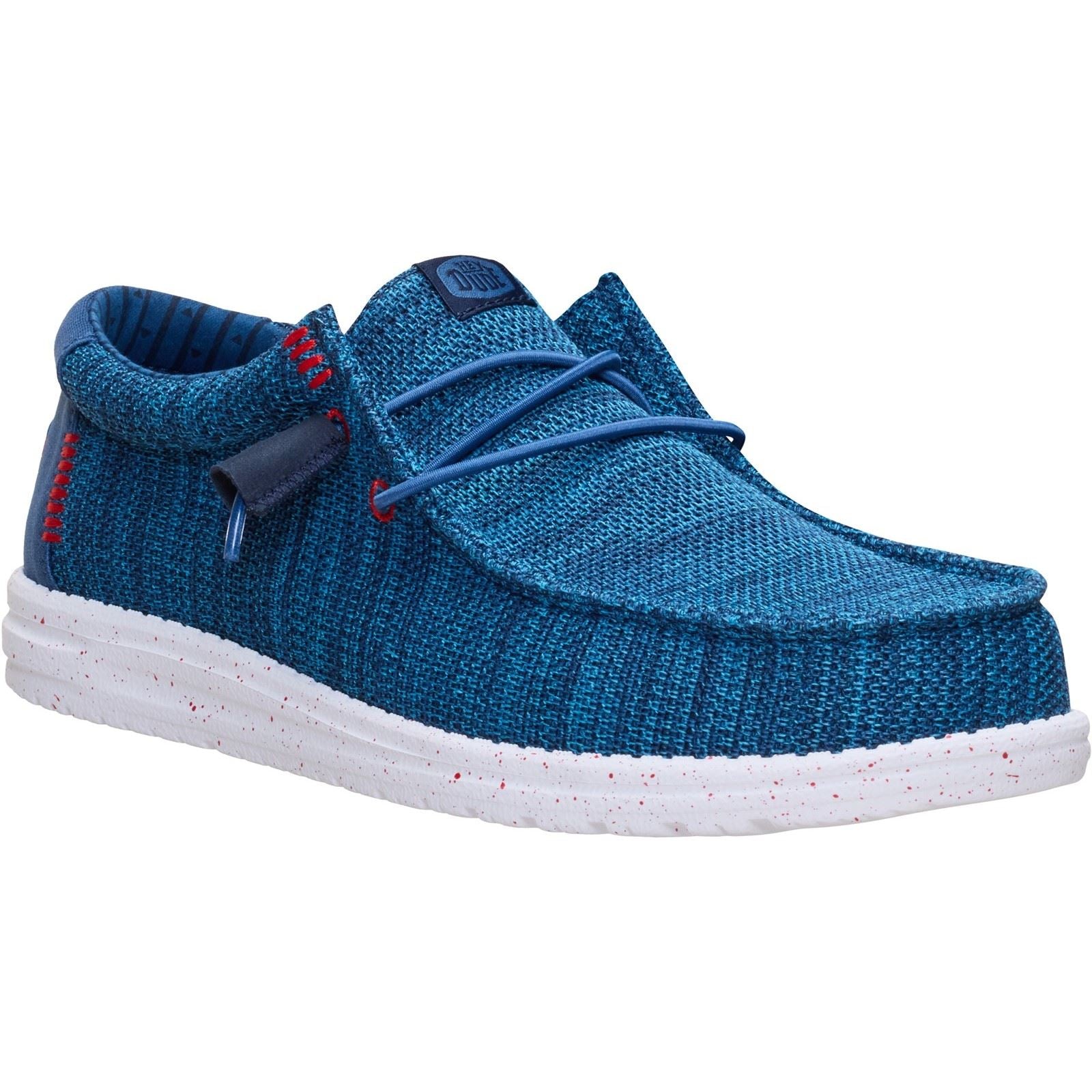 HEYDUDE Wally Stretch Sox Mocassins En Polyester Pour Hommes En Bleu Ensign/Multi
