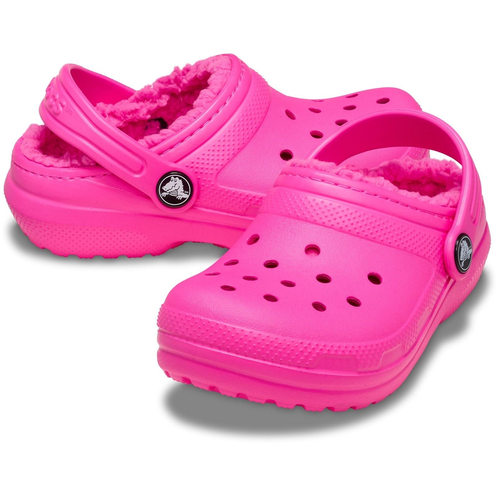 Crocs Classic Lined Sabots En Plastique Thermoplastique Unisexe Pour Enfants De Couleur Rose