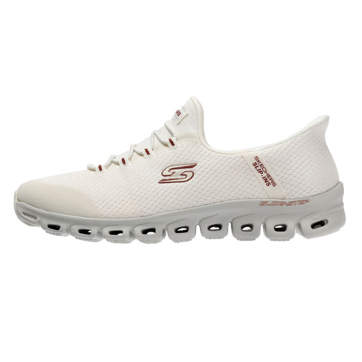 Skechers Slip-Ins Glide Step Vibey Baskets Blanches En Mesh Pour Femmes