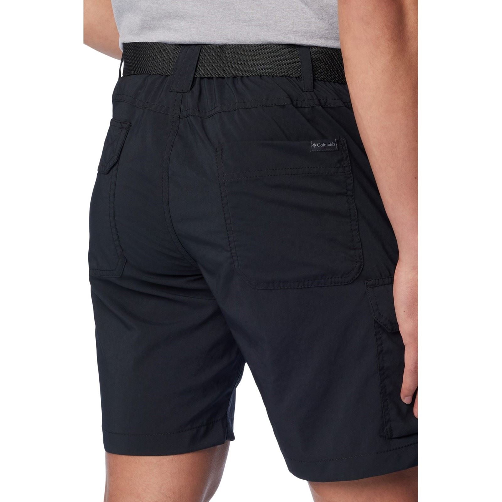Columbia Silver Ridge Utility Cargo Short Shorts Noirs En Polyester Pour Hommes, Longueur Genou
