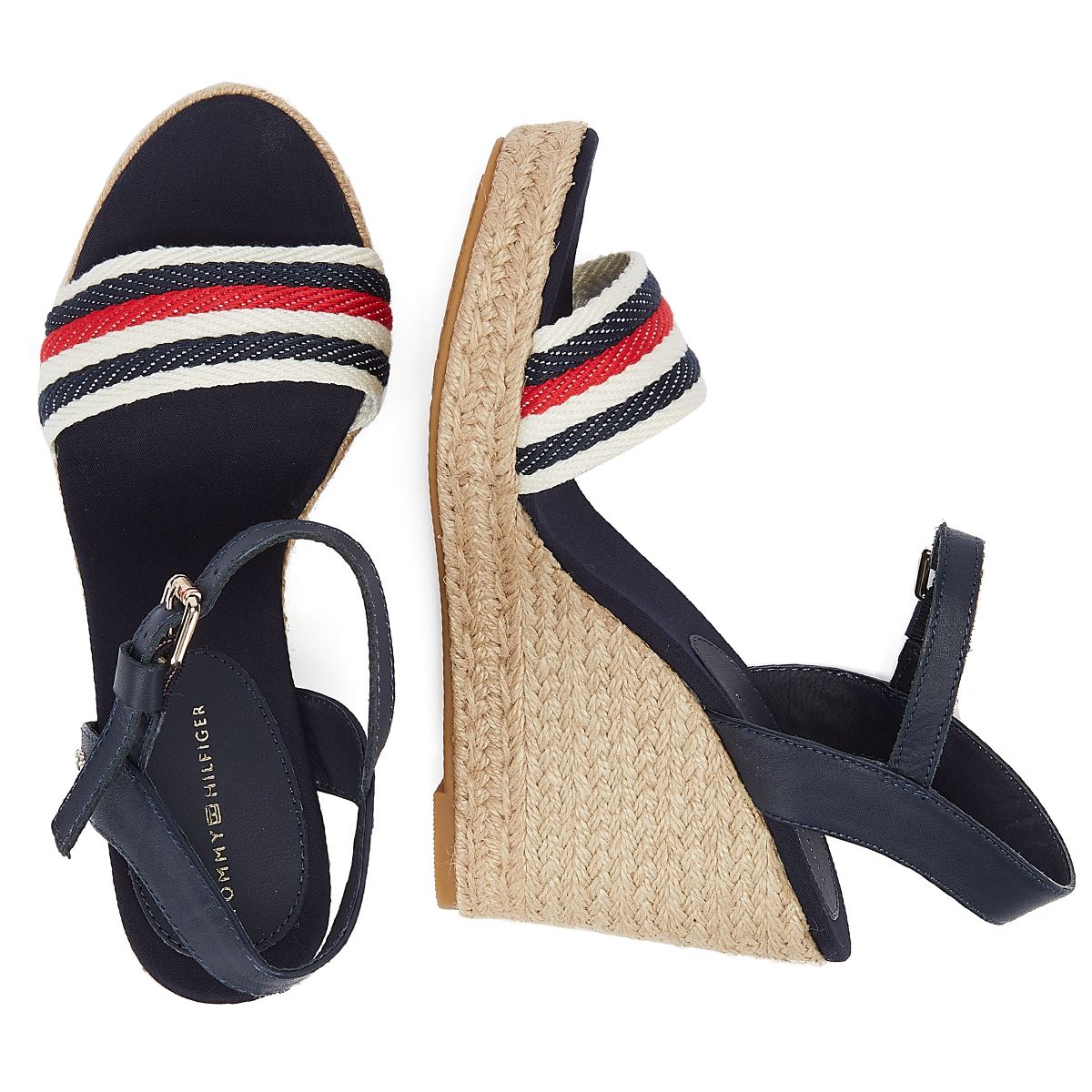 Tommy Hilfiger Corporate Wedge Sandales bleues pour femmes
