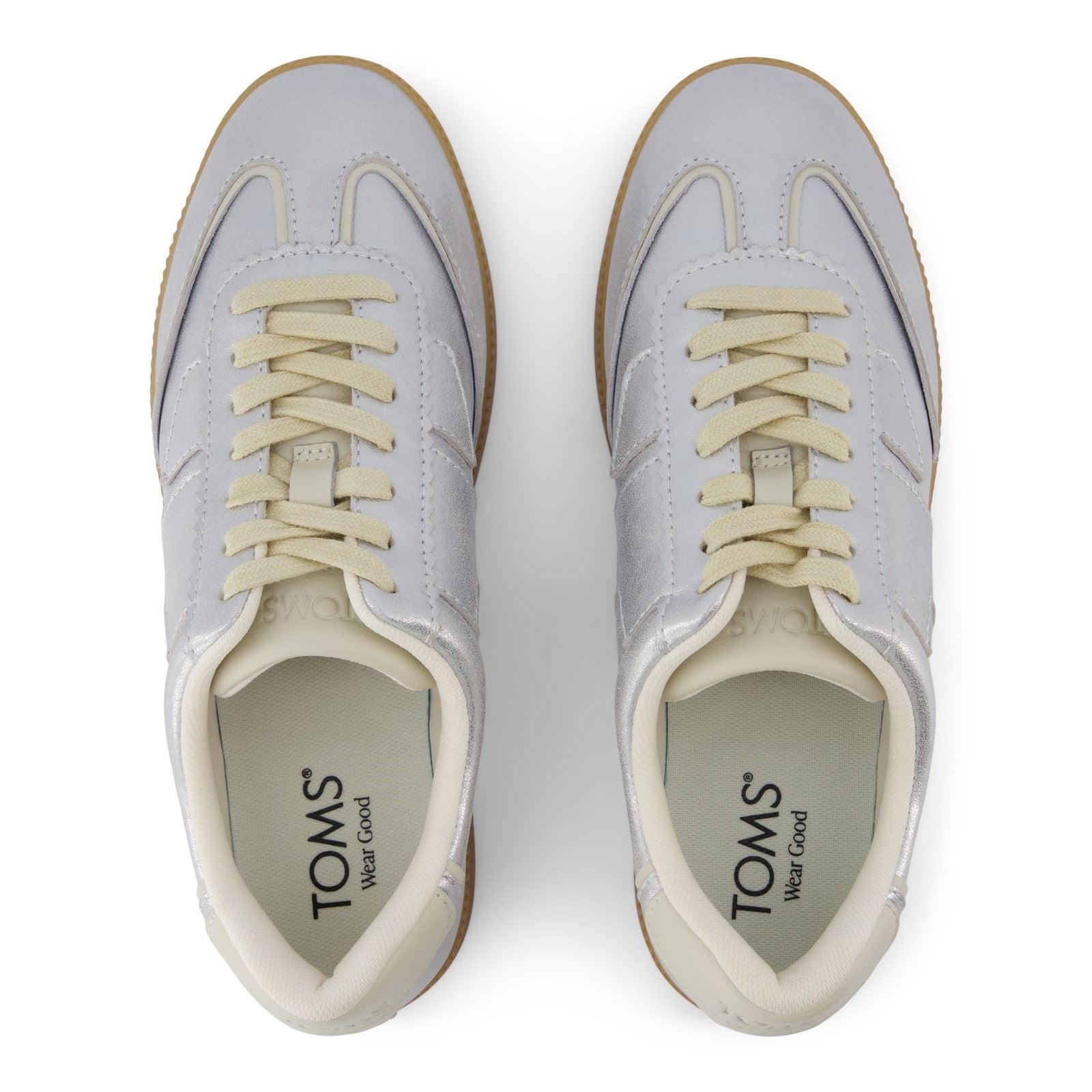 TOMS Collins Baskets En Cuir Pour Femmes Argentées