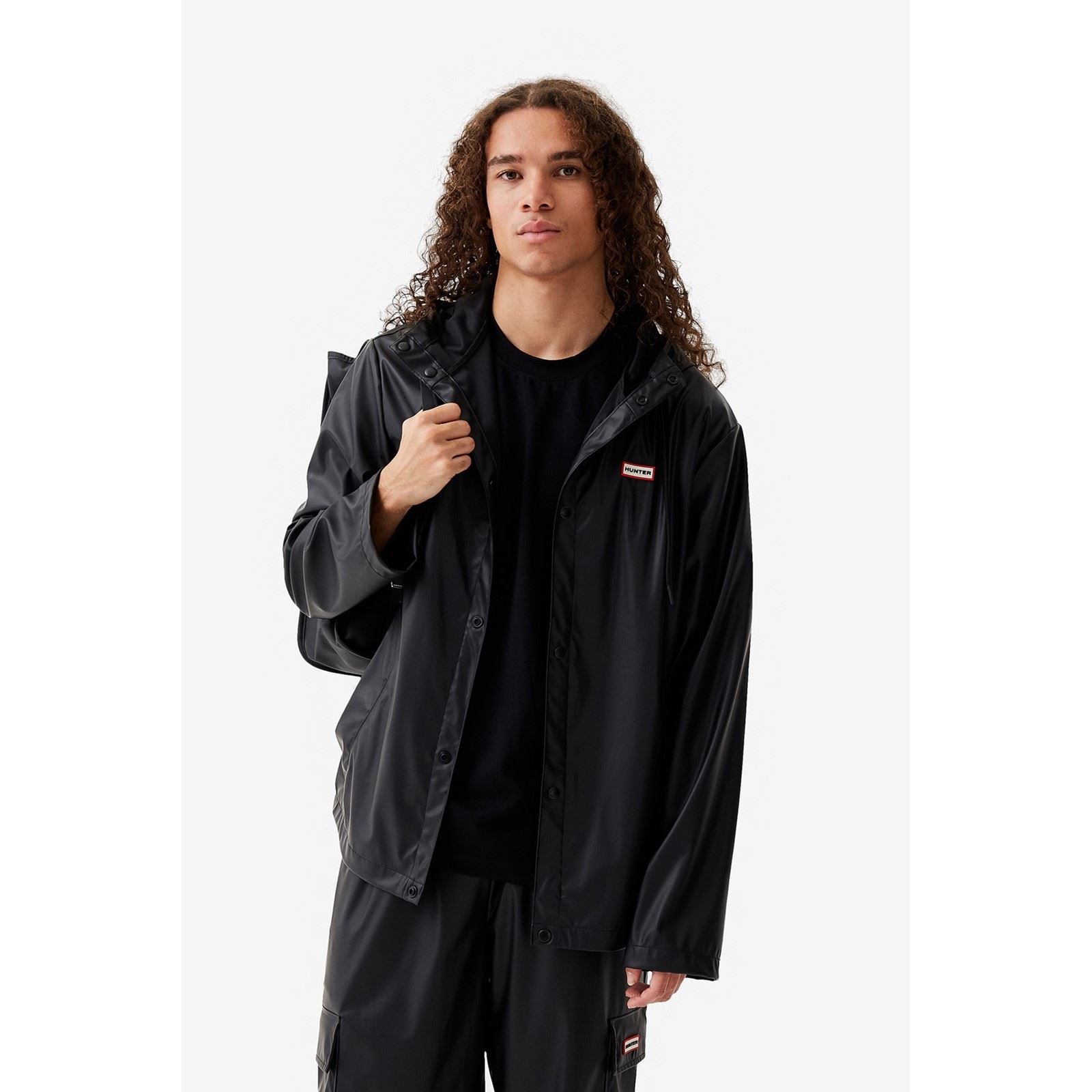 Hunter Izzy Hooded Veste Noire Unisexe Pour Adultes