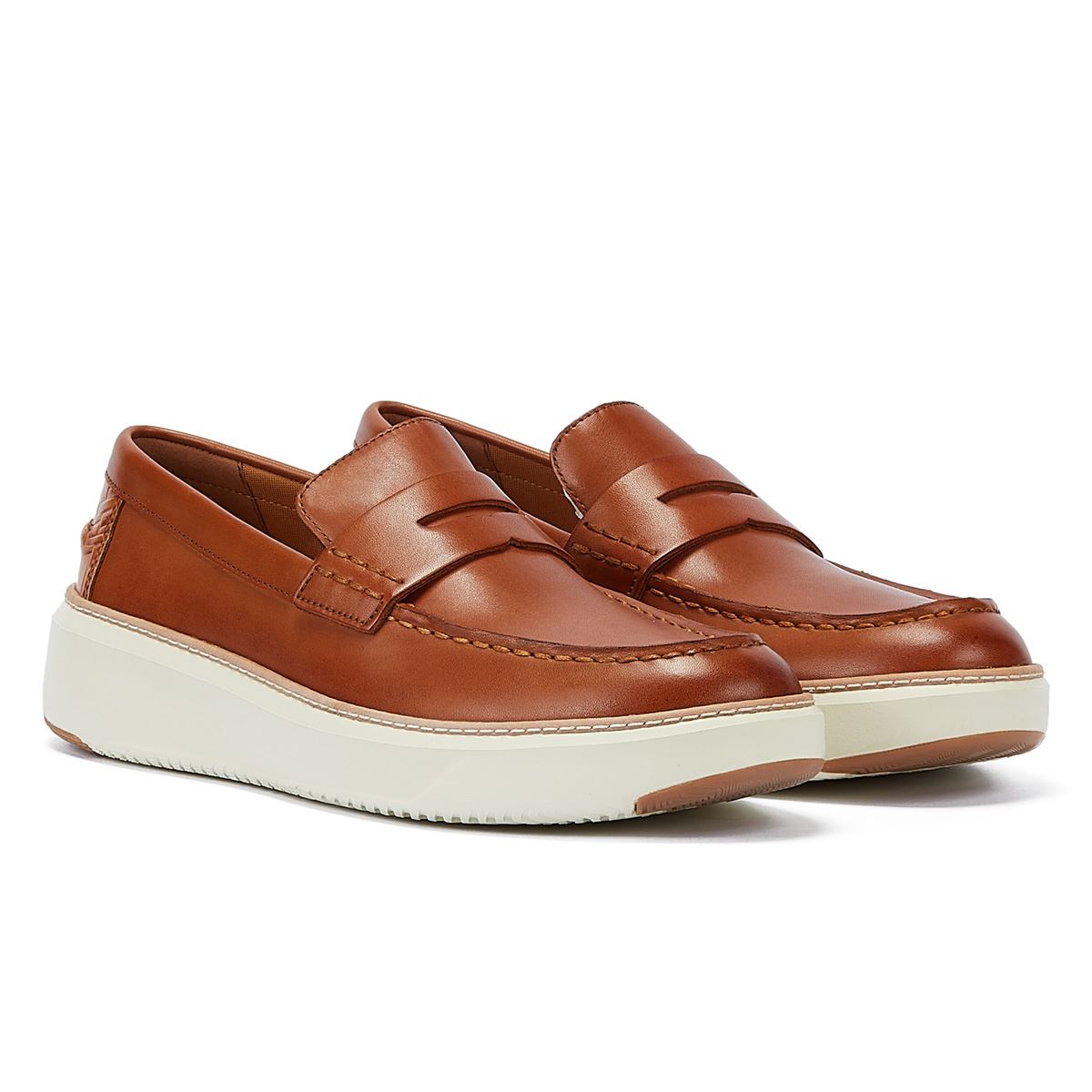Cole Haan Mocassins En Cuir Pour Hommes Couleur Brune