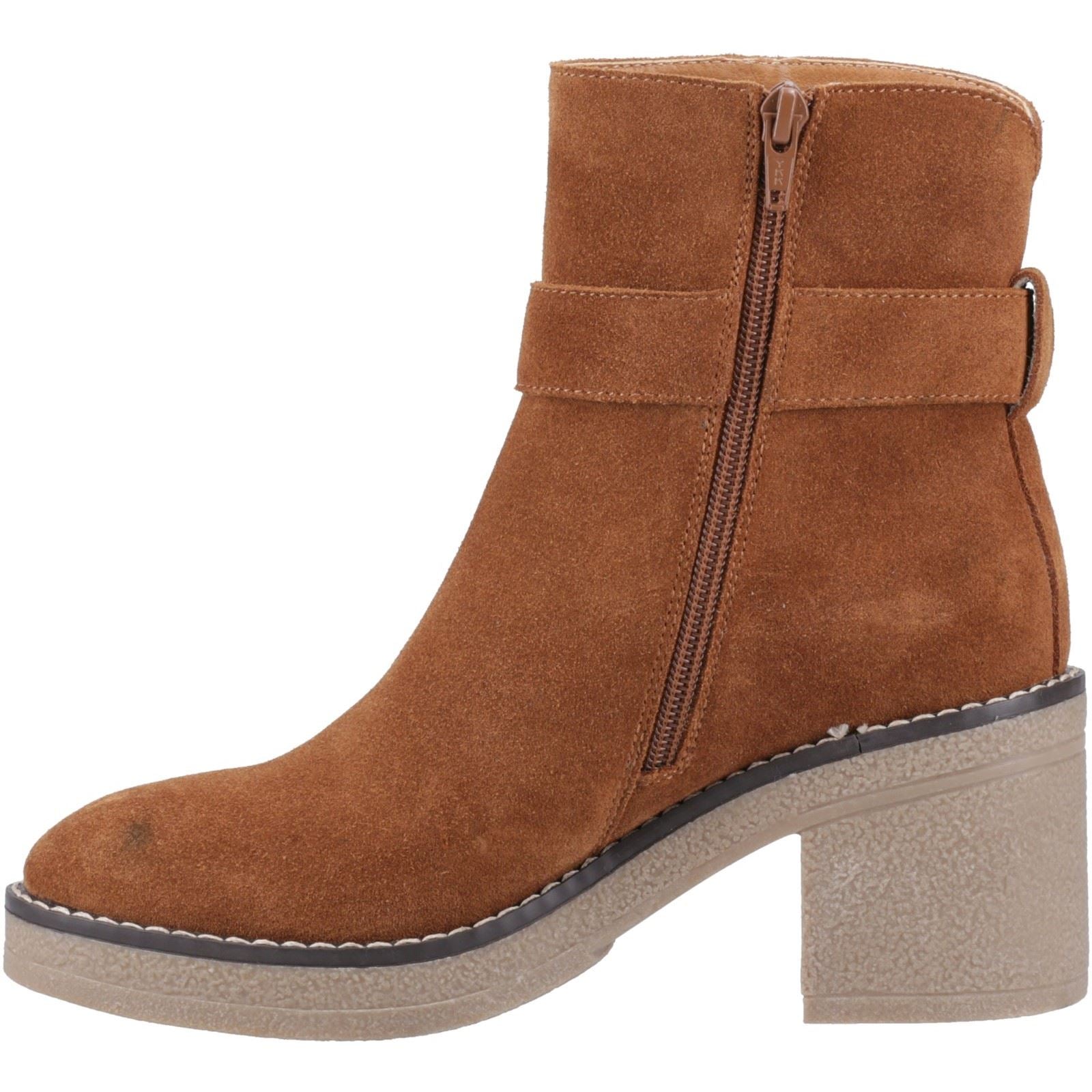 Hush Puppies Fearne Femmes Suède Bottines À Talons Beige