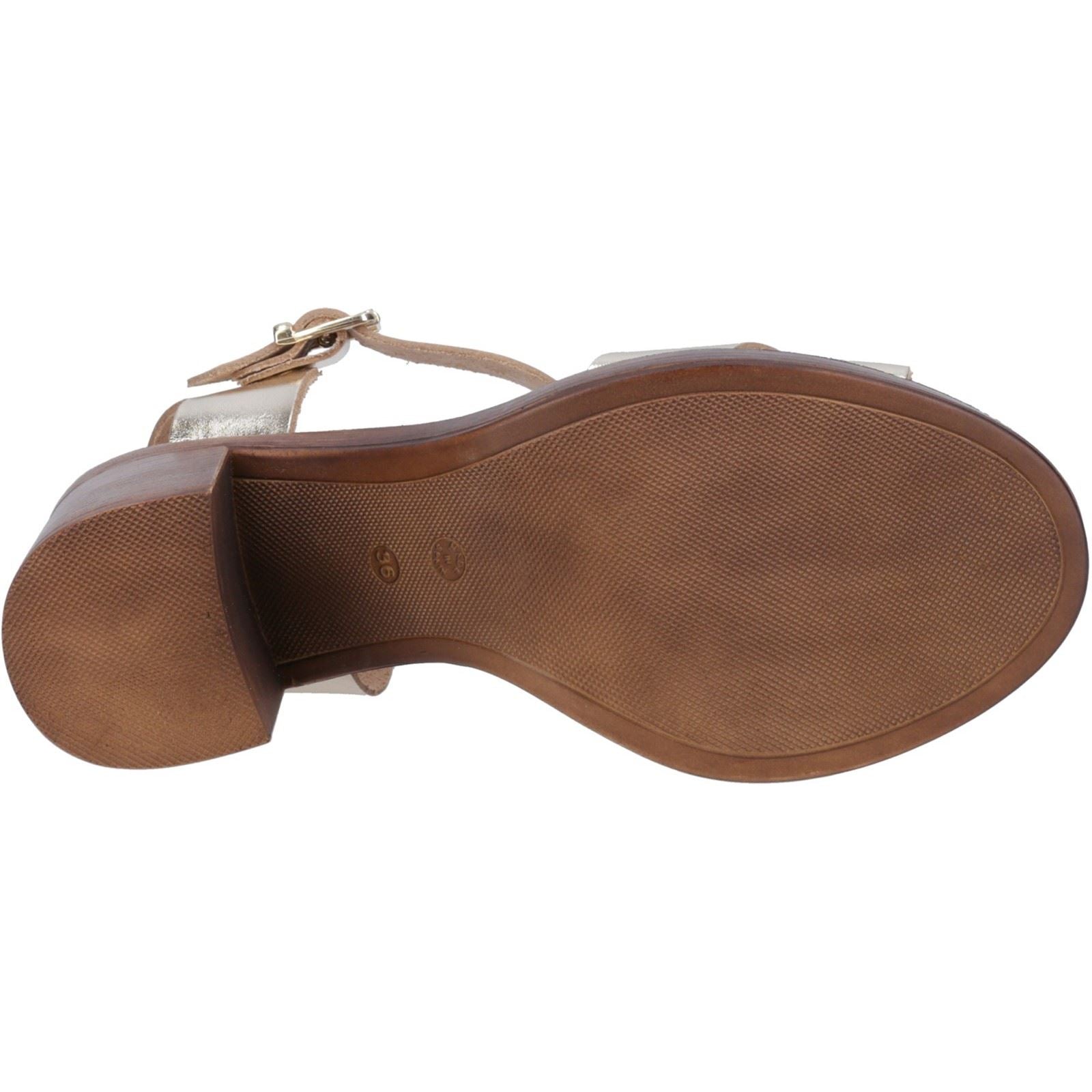 Hush Puppies Georgia Sandales En Cuir Doré Pour Femme