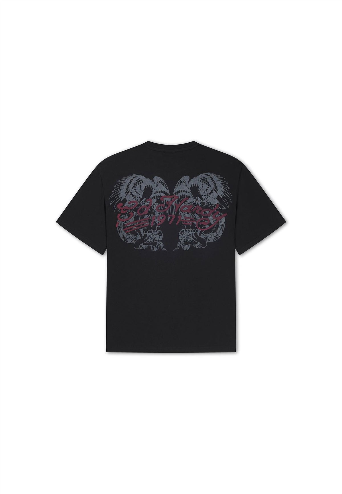Ed Hardy Brave Hearts True Washed Relaxed T-Shirts Noirs Pour Femmes