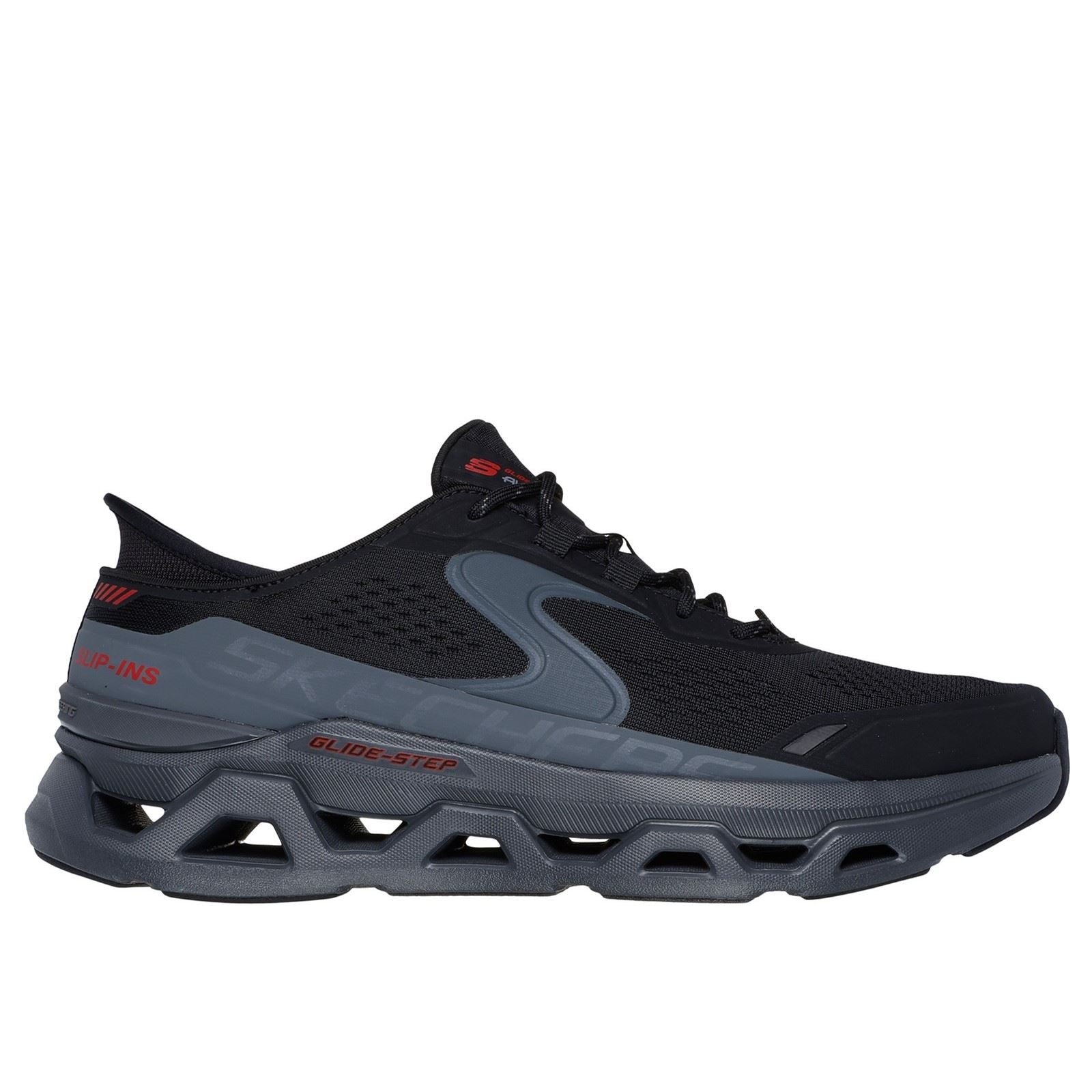 Skechers Glide-Step Altus Baskets Synthétiques Pour Hommes En Noir/Charbon De Bois
