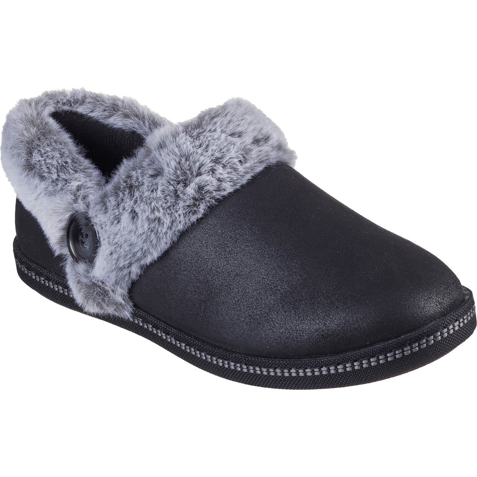 Skechers Cozy Campfire French Toast 2 Chaussons Noirs En Textile Pour Femme