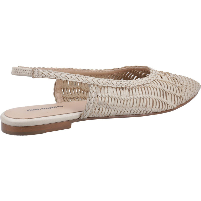 Hush Puppies Dalia Woven Flâneurs Plats En Cuir Pour Femmes En Crème