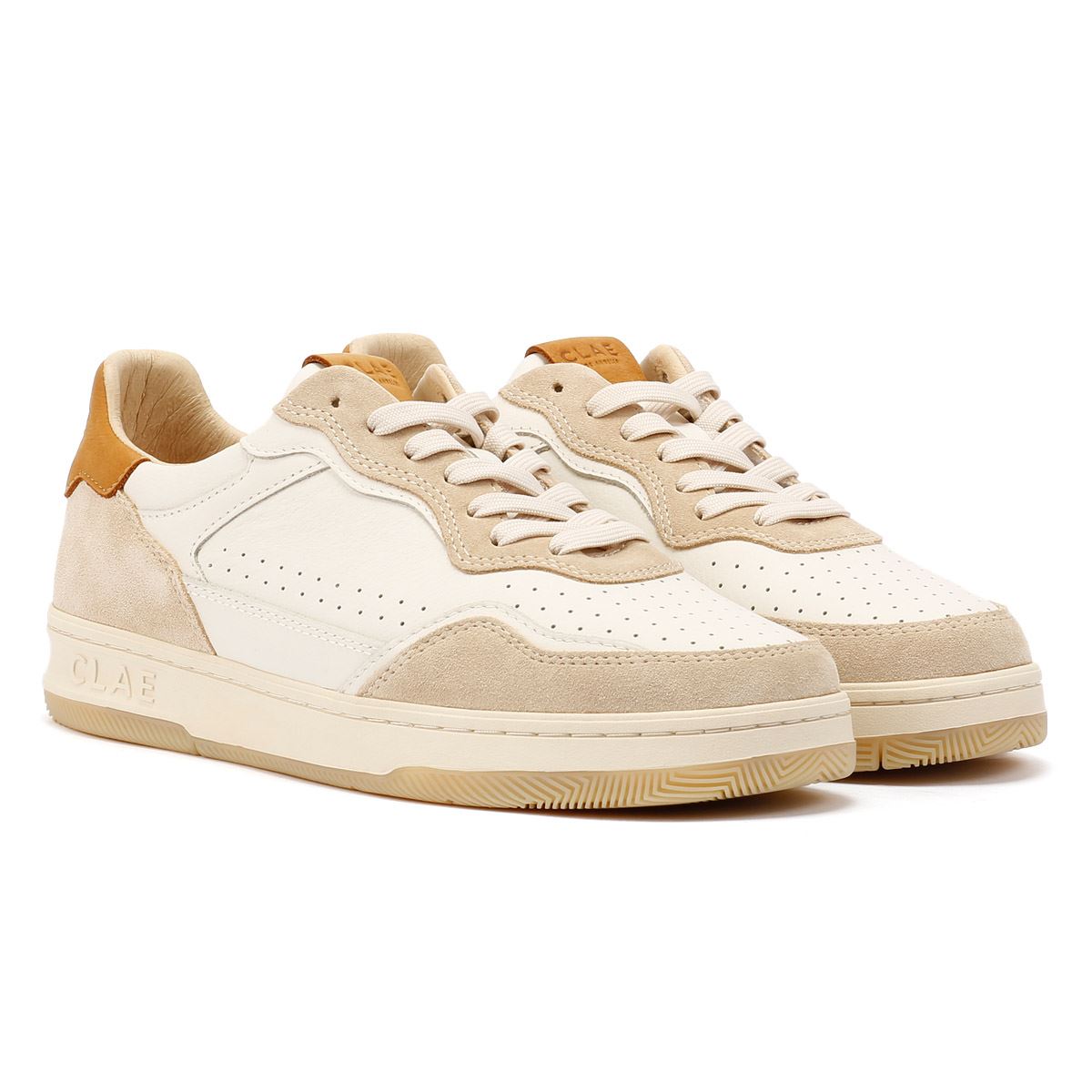 Clae Haywood Fog Baskets Blanches En Cuir Pour Hommes