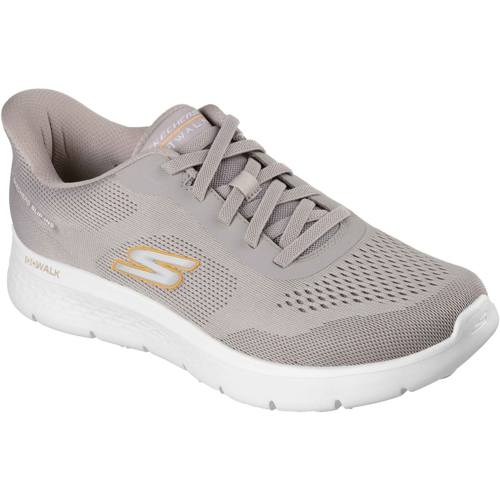 Skechers Go Walk Flex Baskets Taupe Pour Hommes En Polyester