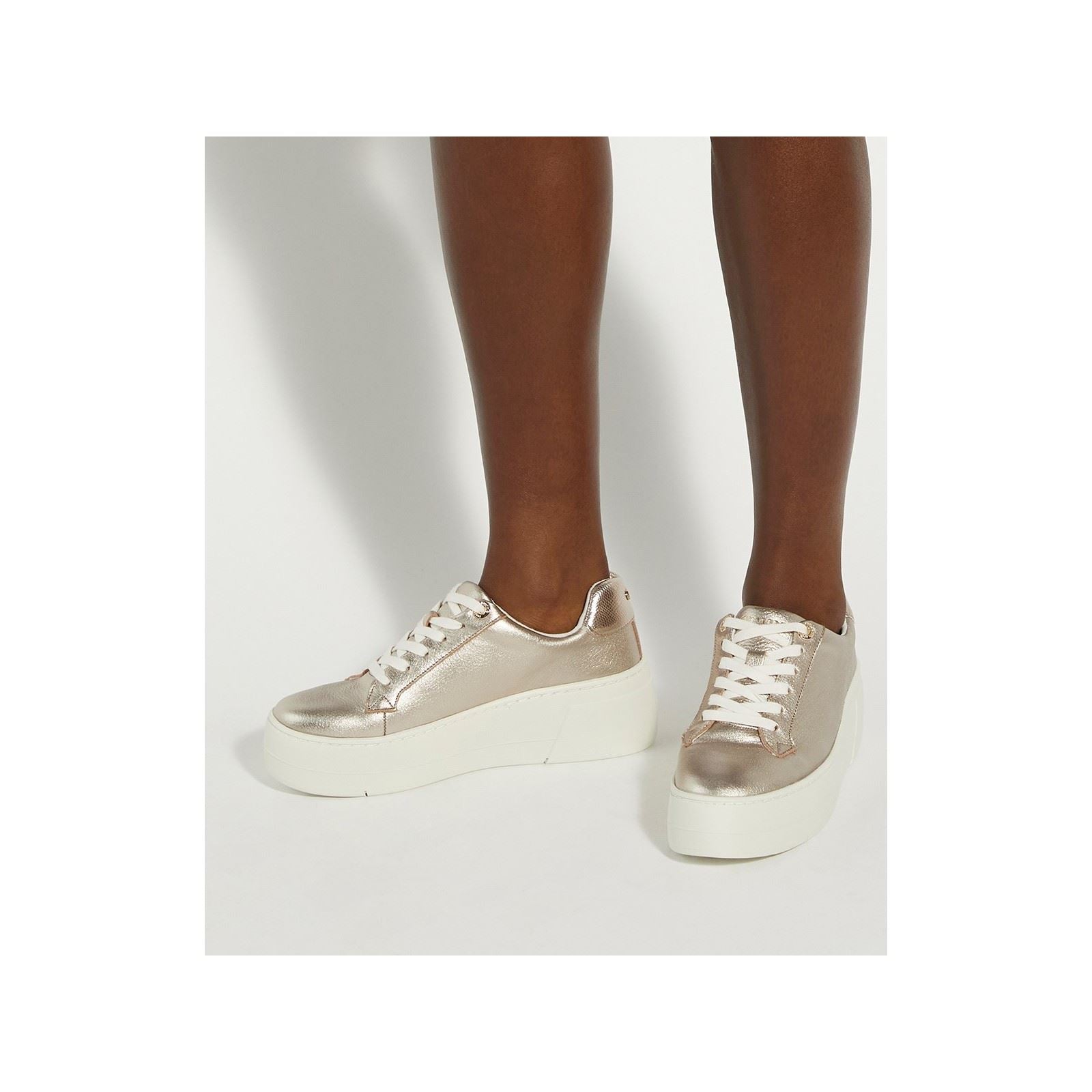 Dune Episode Chaussures De Sport En Cuir Pour Femmes Dorées