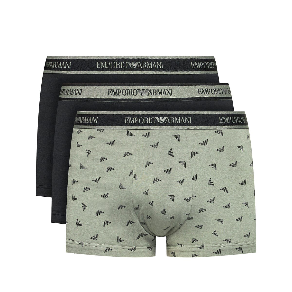 Emporio Armani Mens 3 Pack Trunk Noir