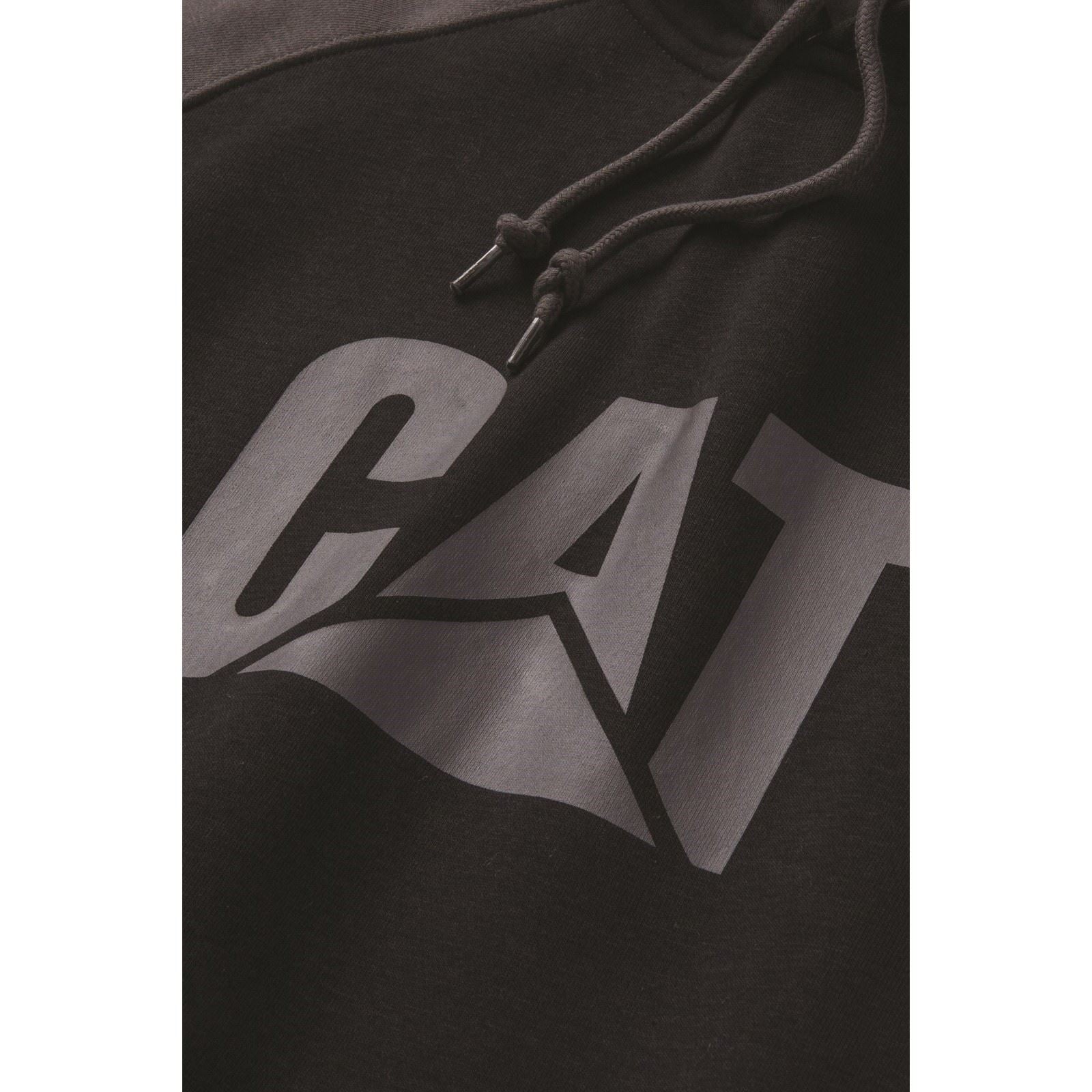 Caterpillar Raglan Sweatshirt À Capuche Noir En Coton Pour Homme