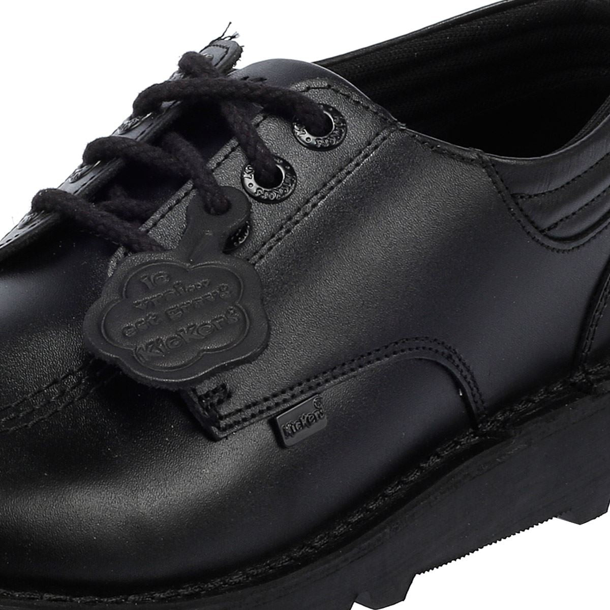 Kickers Kick Lo Padded Chaussures Noires En Cuir Pour Hommes