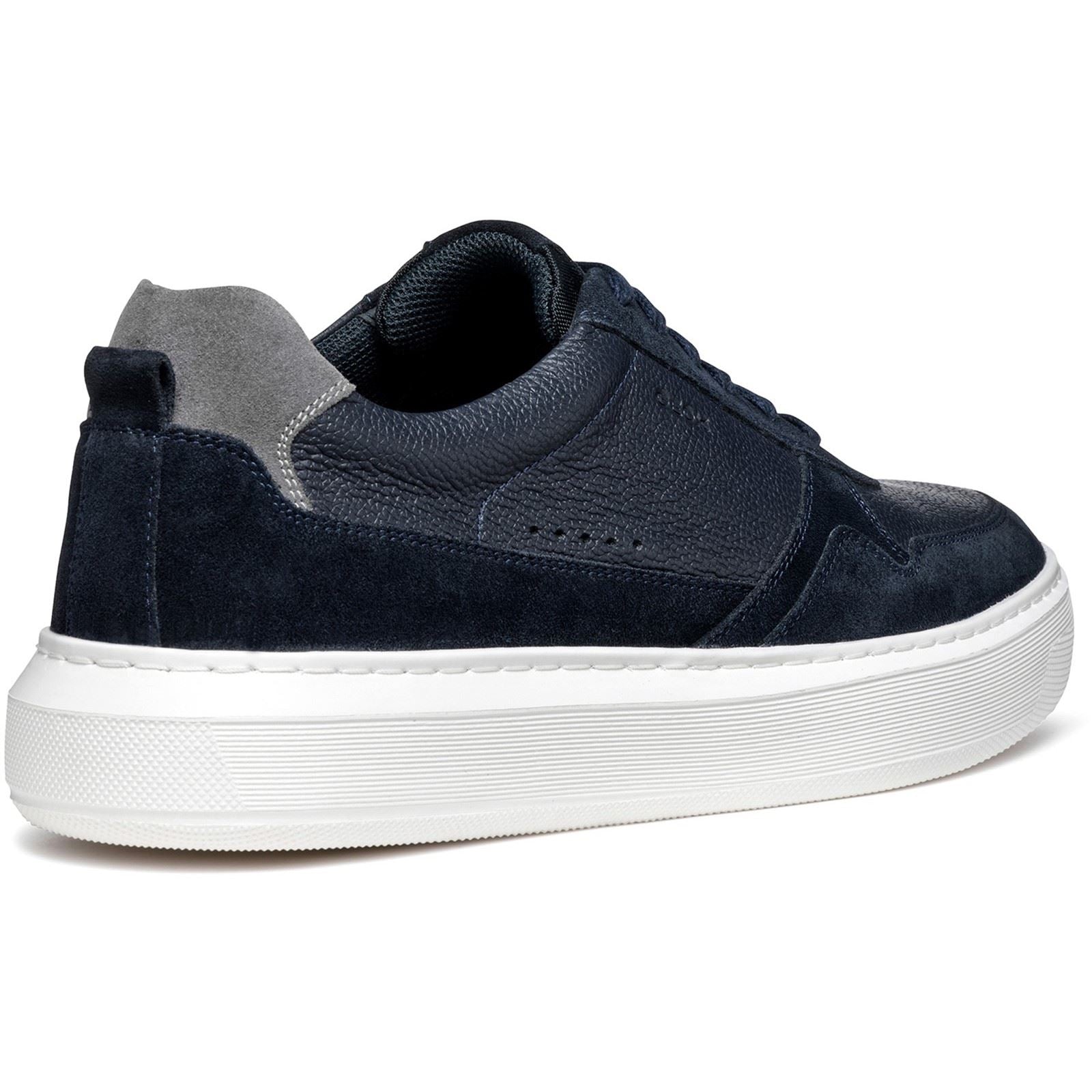 Geox U DEIVEN Chaussures De Sport Homme En Cuir/daim Bleu Marine