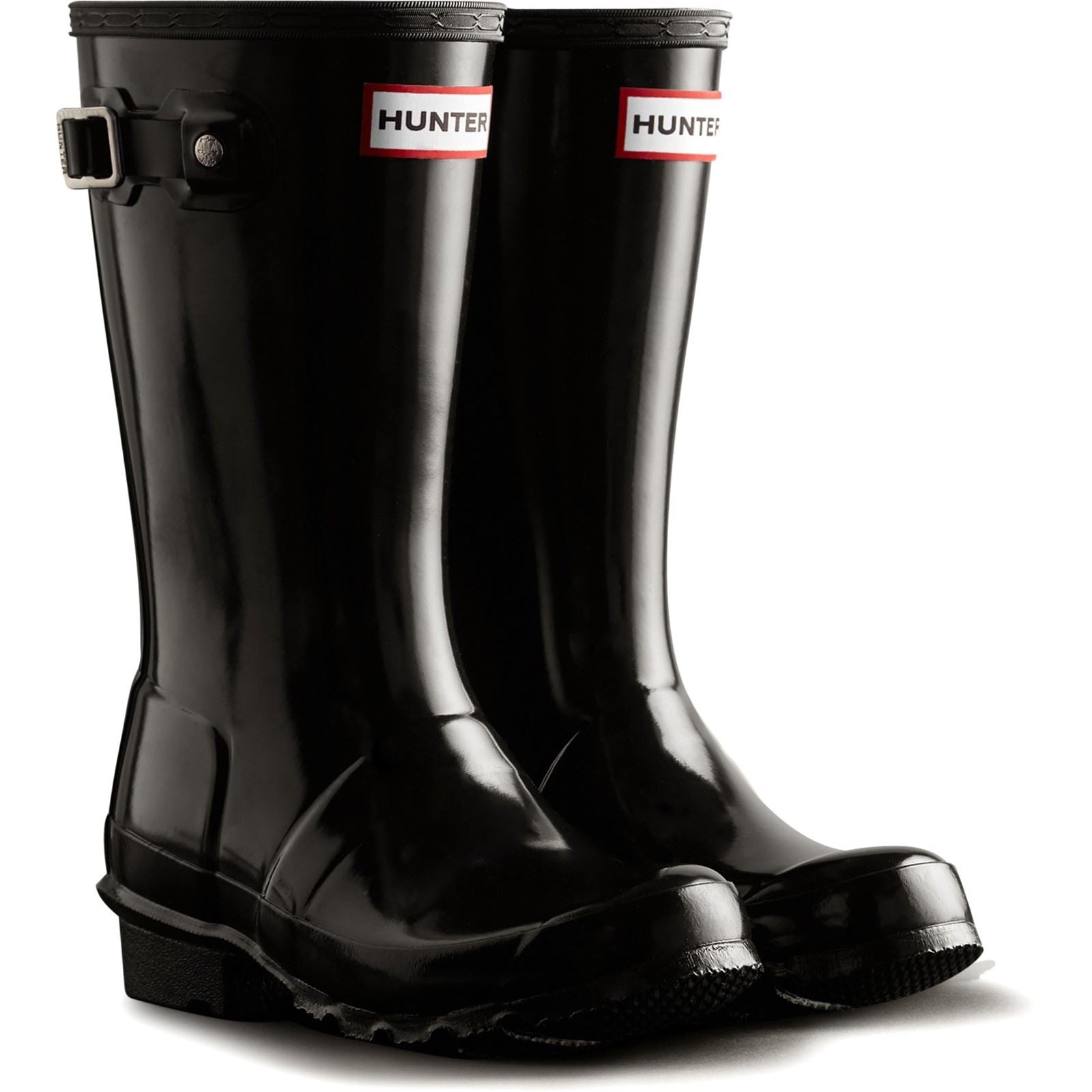 Hunter Junior Originals Gloss Bottes En Caoutchouc Noires Unisexes Pour Enfants