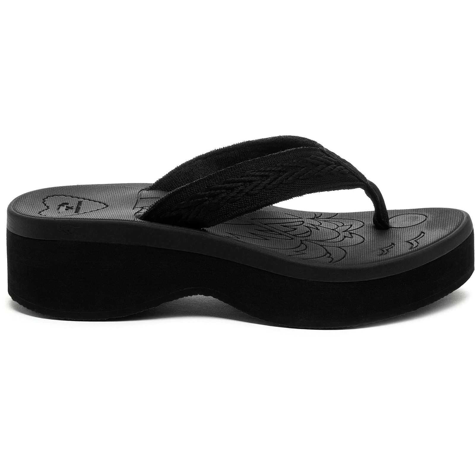 Rocket Dog Tizzy Webbing Sandales Noires Pour Femmes En Textile