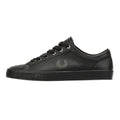 Fred Perry Baseline Baskets En Cuir Noir Pour Hommes