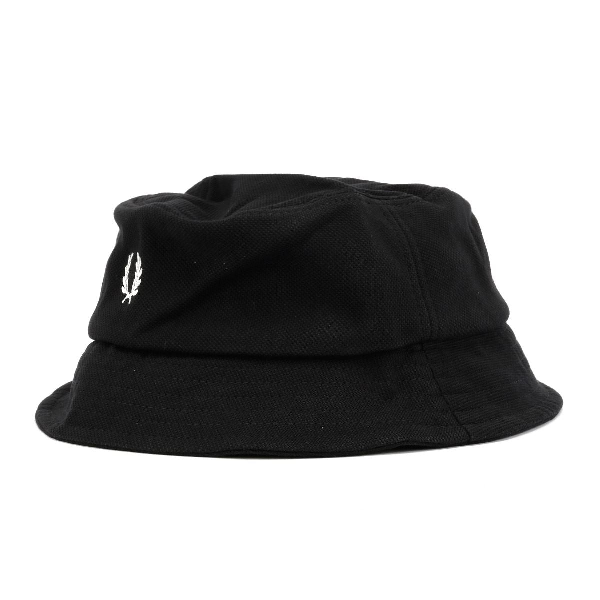 Fred Perry Pique Chapeaux De Seau En Coton Noir