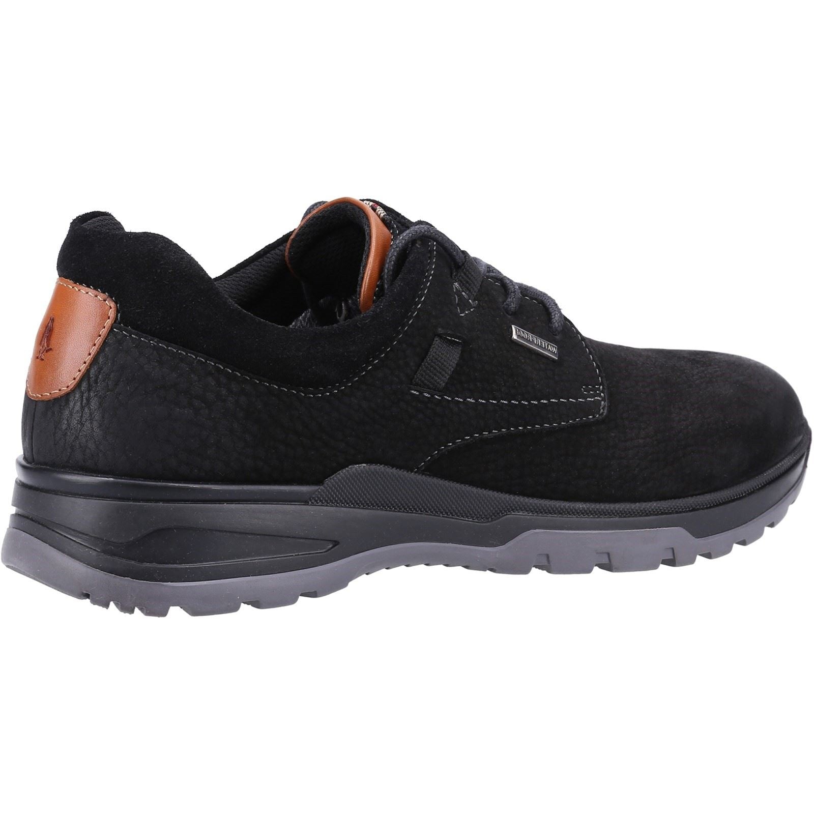Hush Puppies Pele Chaussures En Cuir Pour Hommes, Noir En Nubuck À Lacets